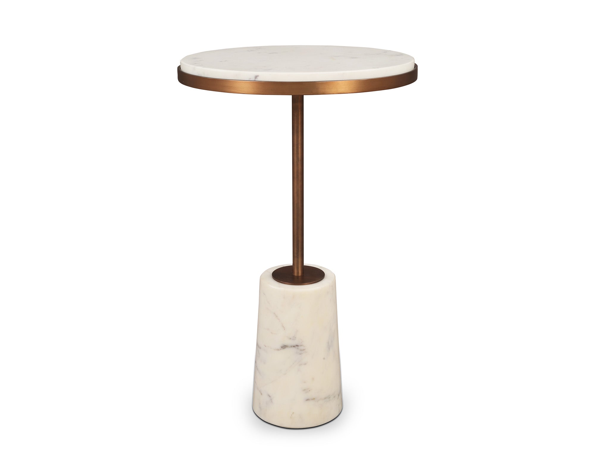 Notto Side Table set of 2 - White Marble & Bronze