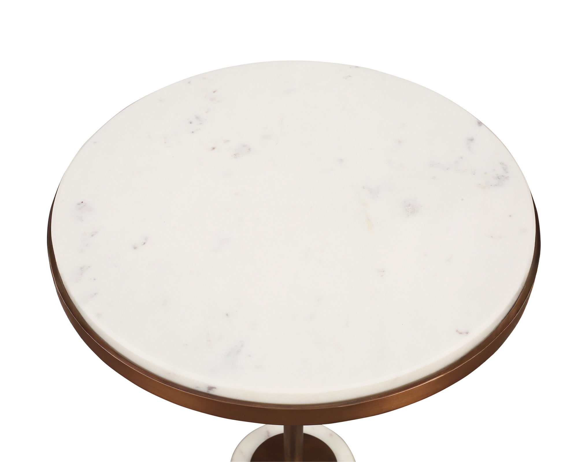 Notto Side Table set of 2 - White Marble & Bronze