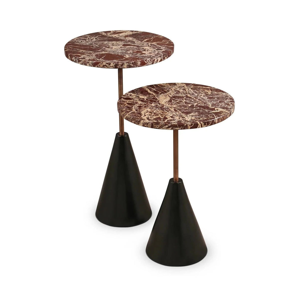 Set of 2 Ethan Levante Marble Side Tables Nest
