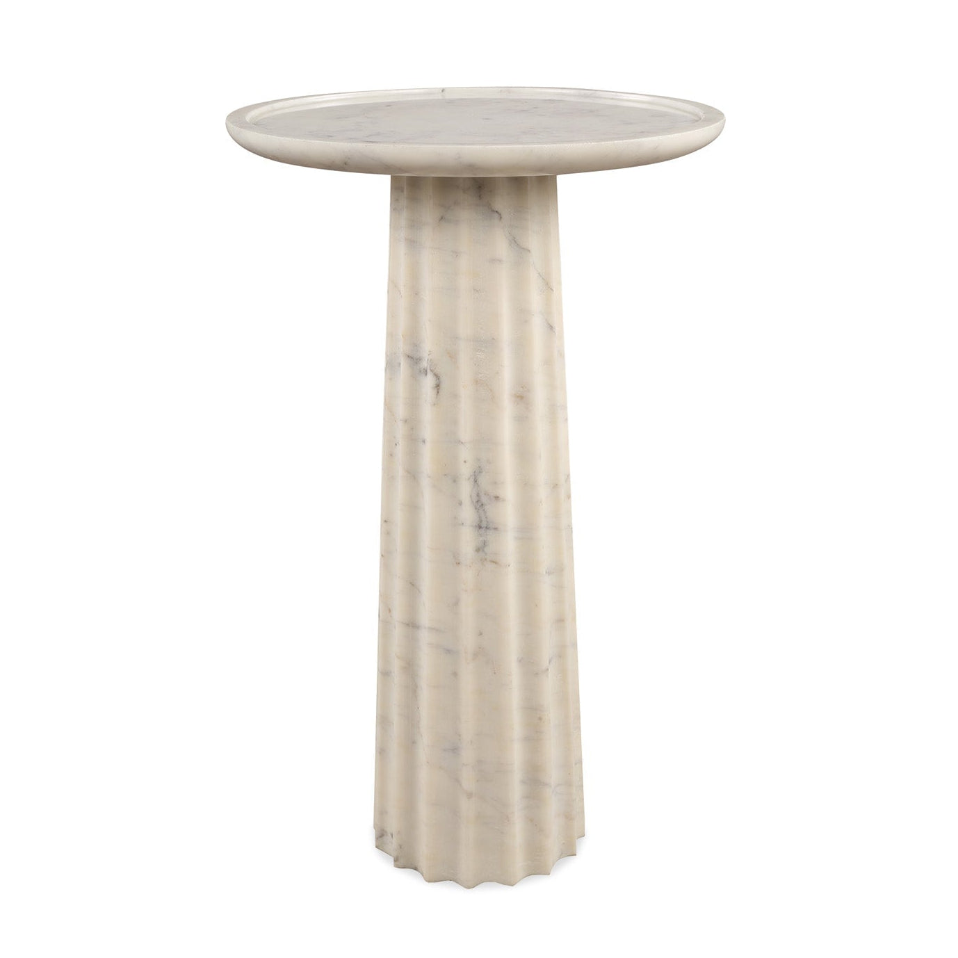 Romano White Marble Side Table