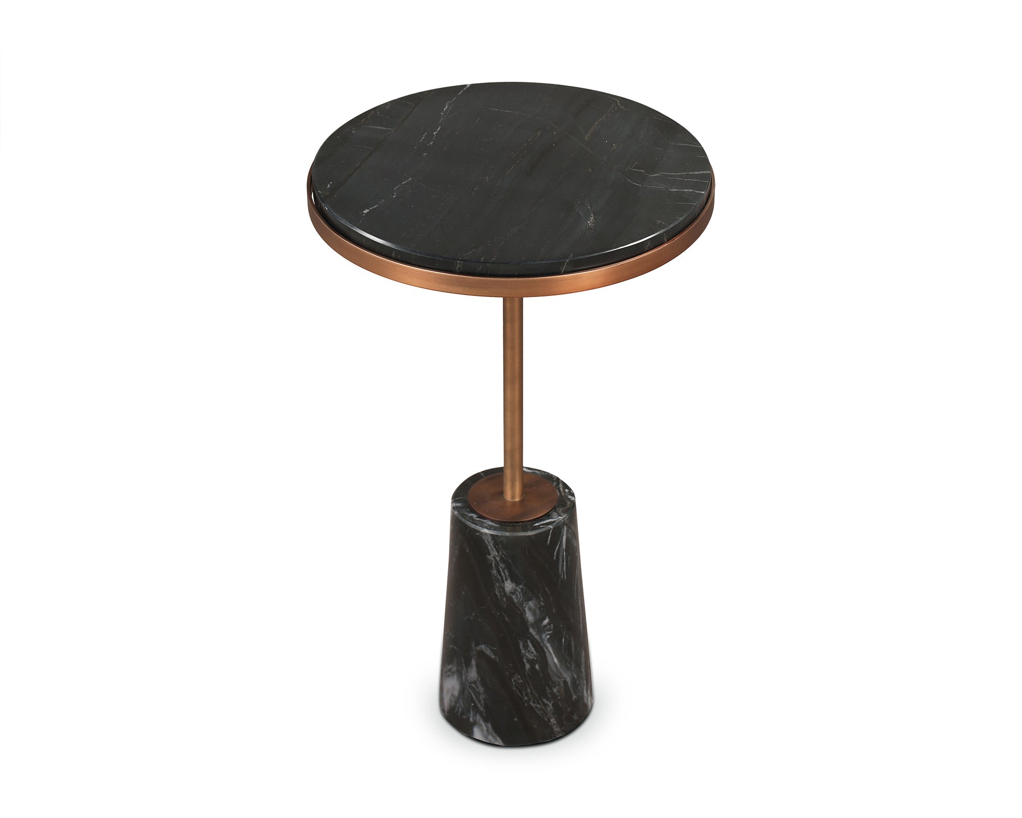 Notto Side Table set of 2 - Black Marble Bronze