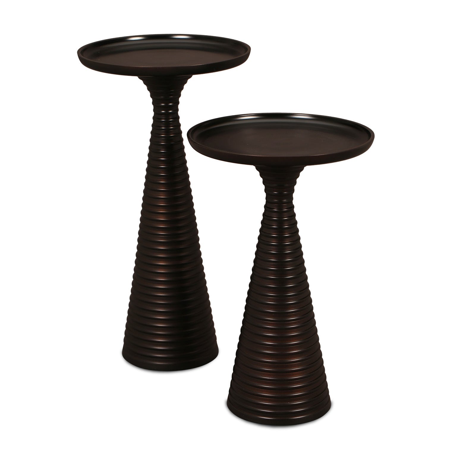 Set of 2 Othelo Painted Dark Bronze Side Tables