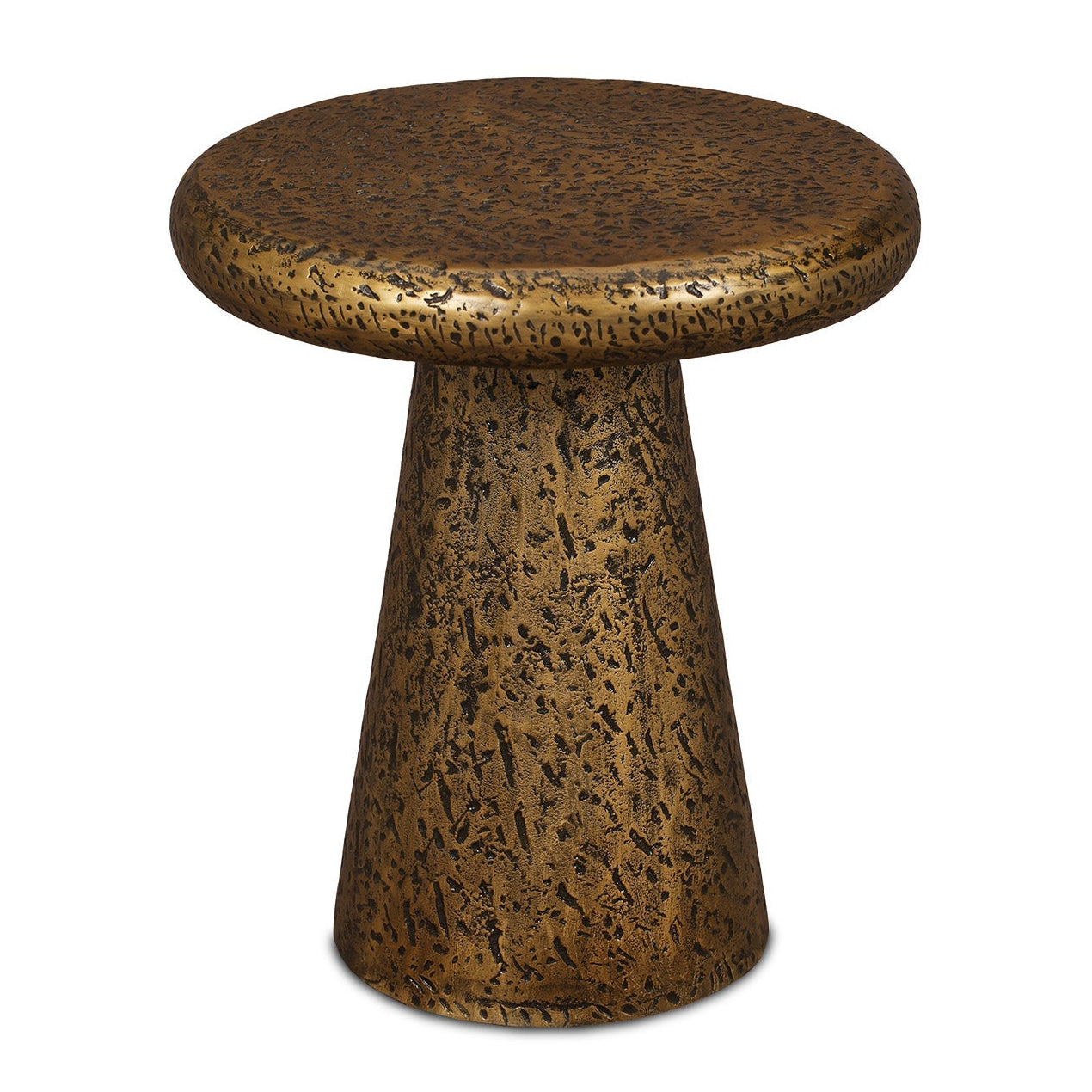 Cotto Textured Antique Brass Side Table