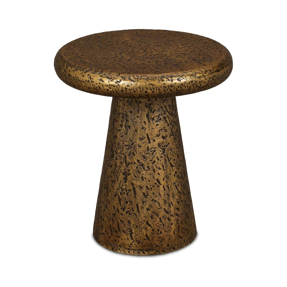 Cotto Textured Antique Brass Side Table