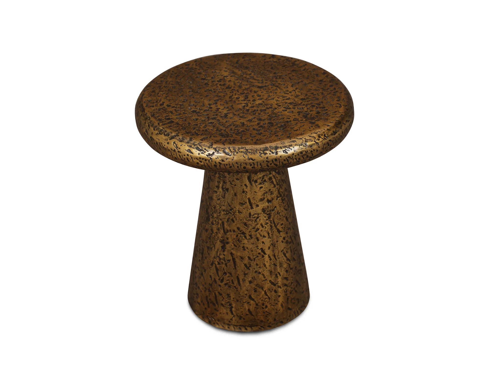 Cotto Textured Antique Brass Side Table