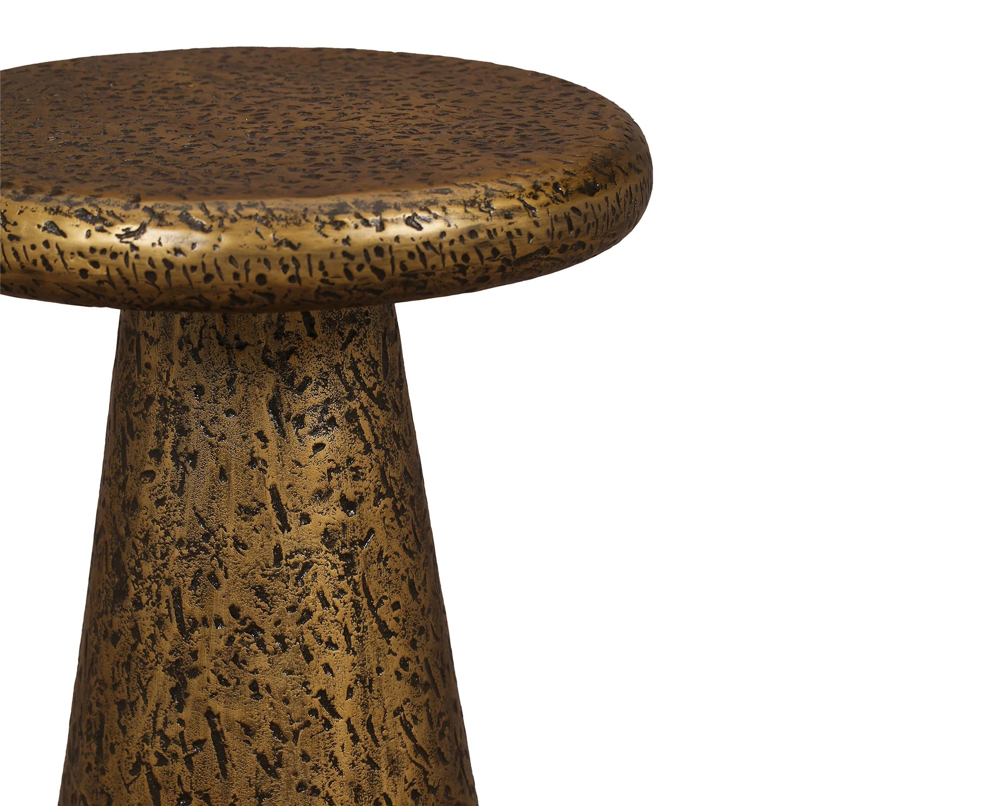 Cotto Textured Antique Brass Side Table
