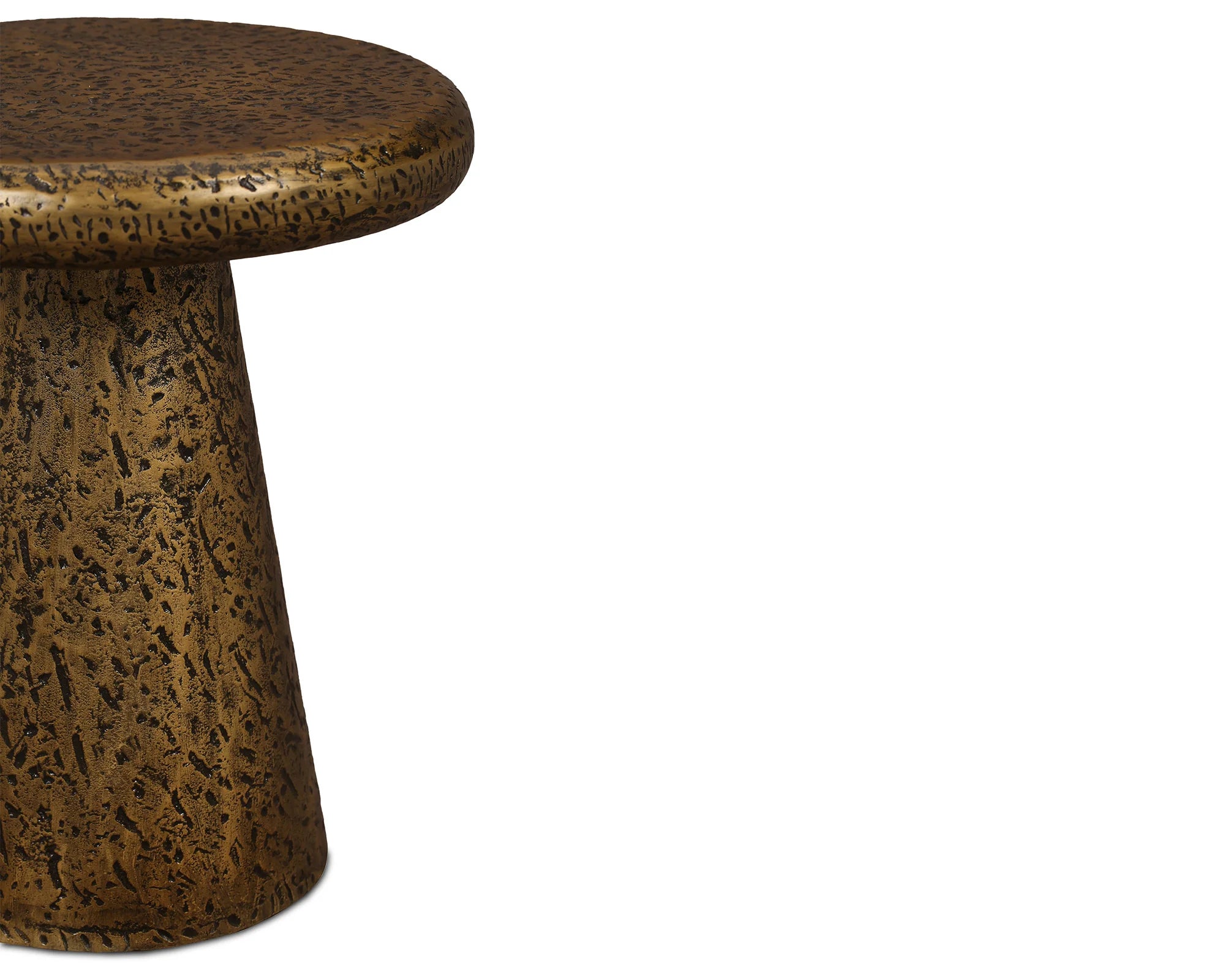 Cotto Textured Antique Brass Side Table