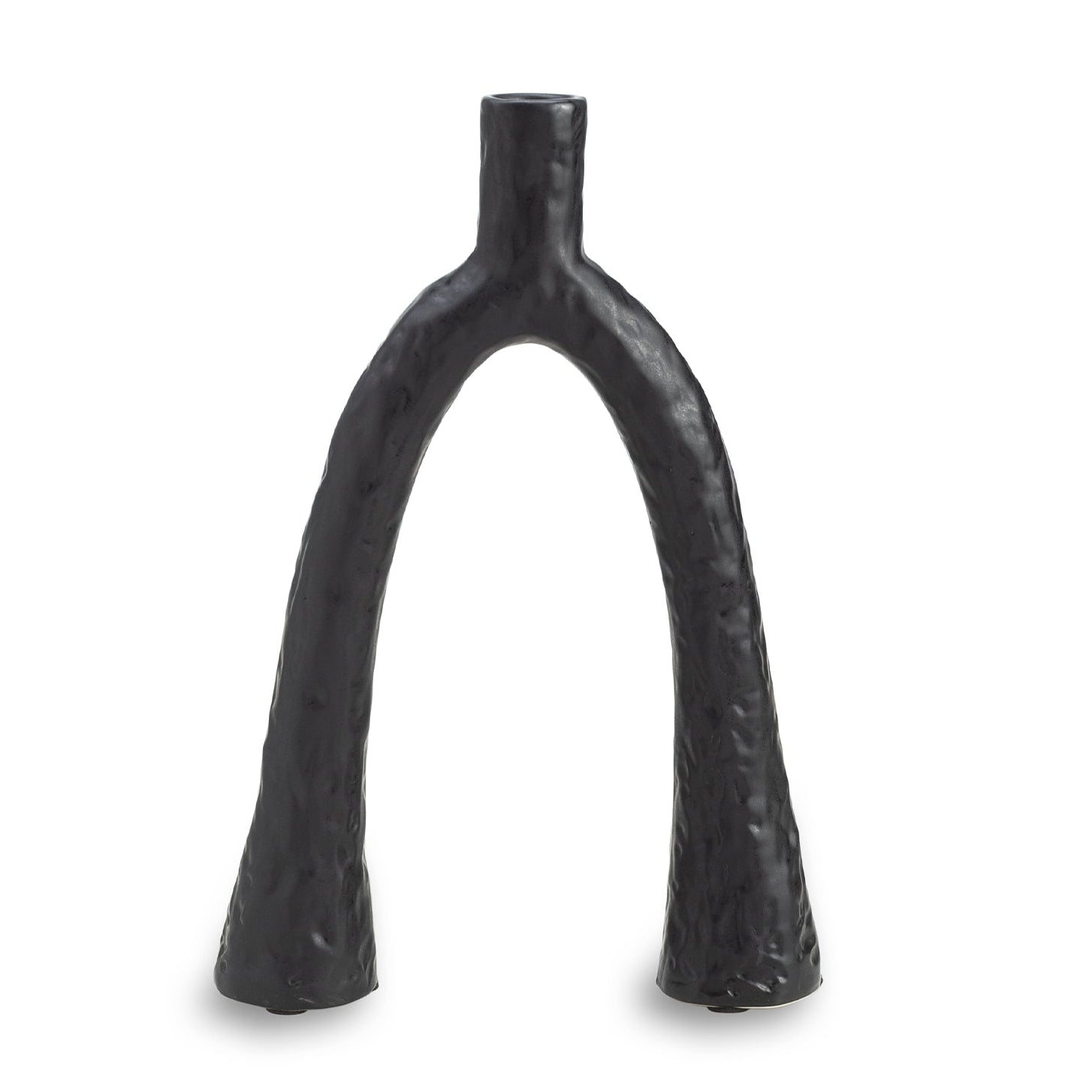 Zion Black Ceramic Candle Holder