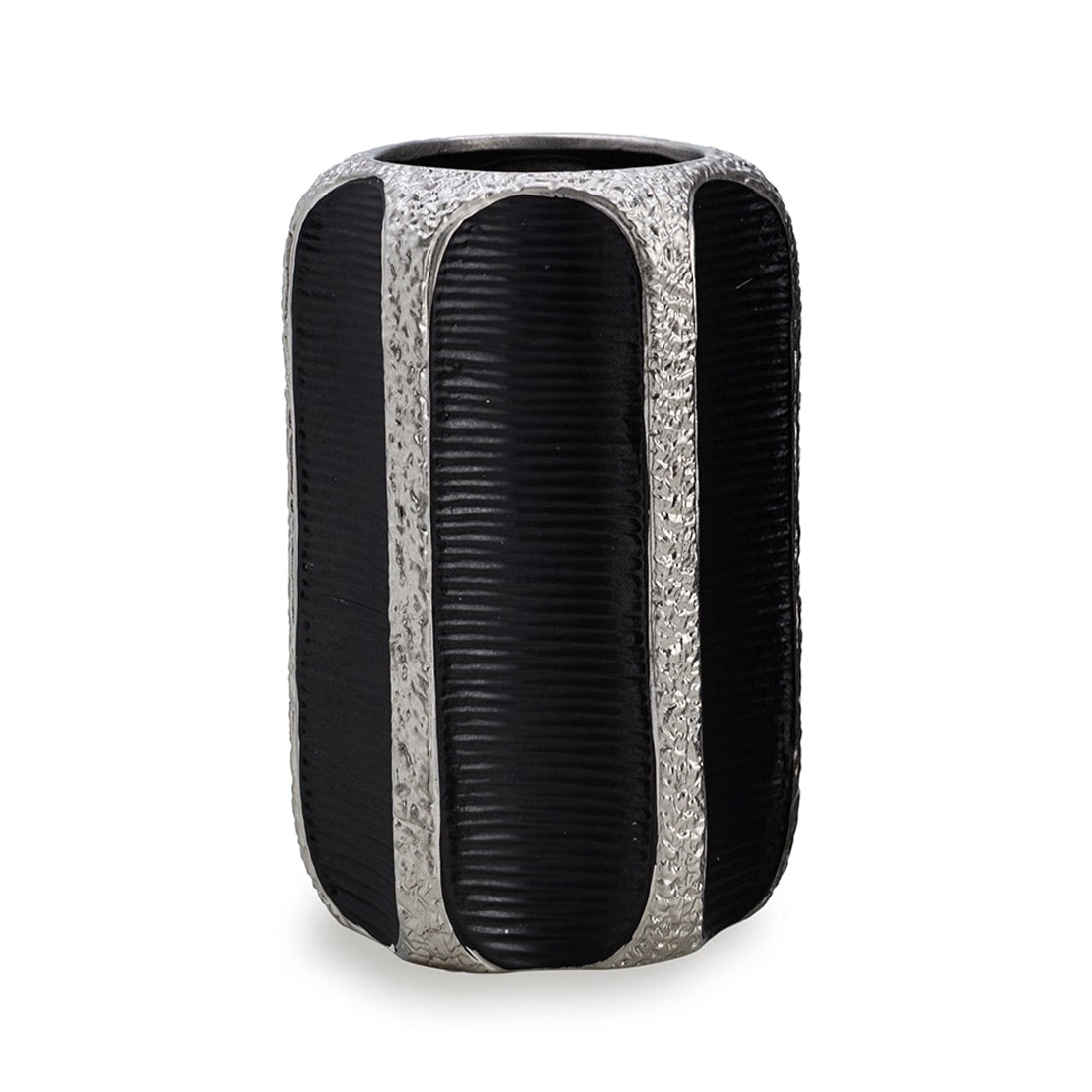 Mora Black & Silver Ceramic Vase Small