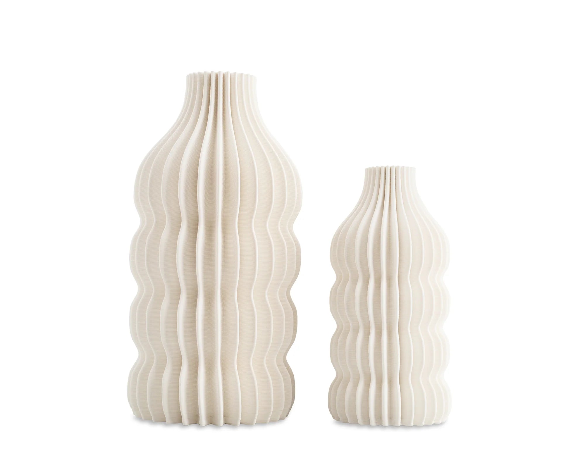 Iverna Small White Fluted Ceramic Vase