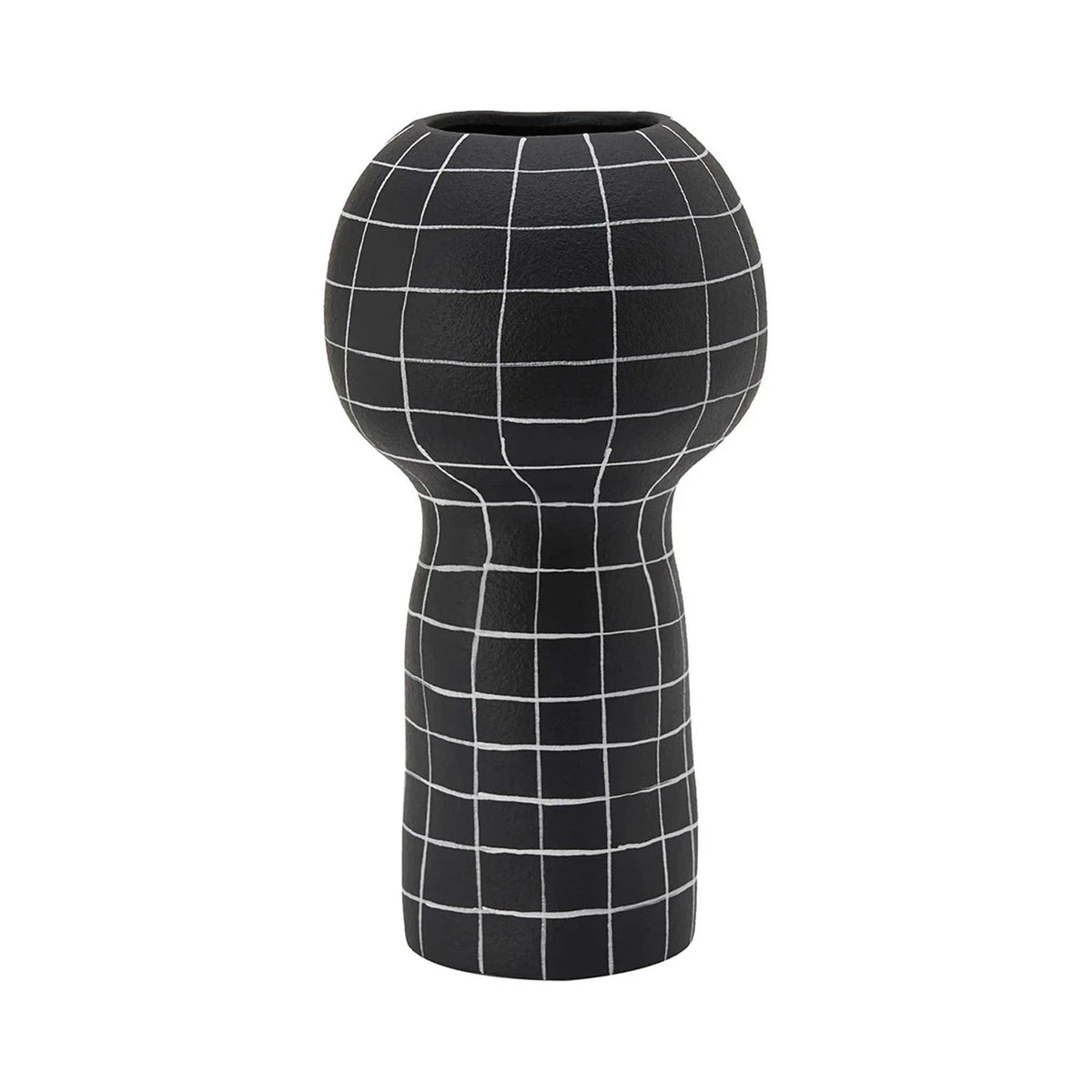 Lynton Large Black & White Textured Ceramic Vase