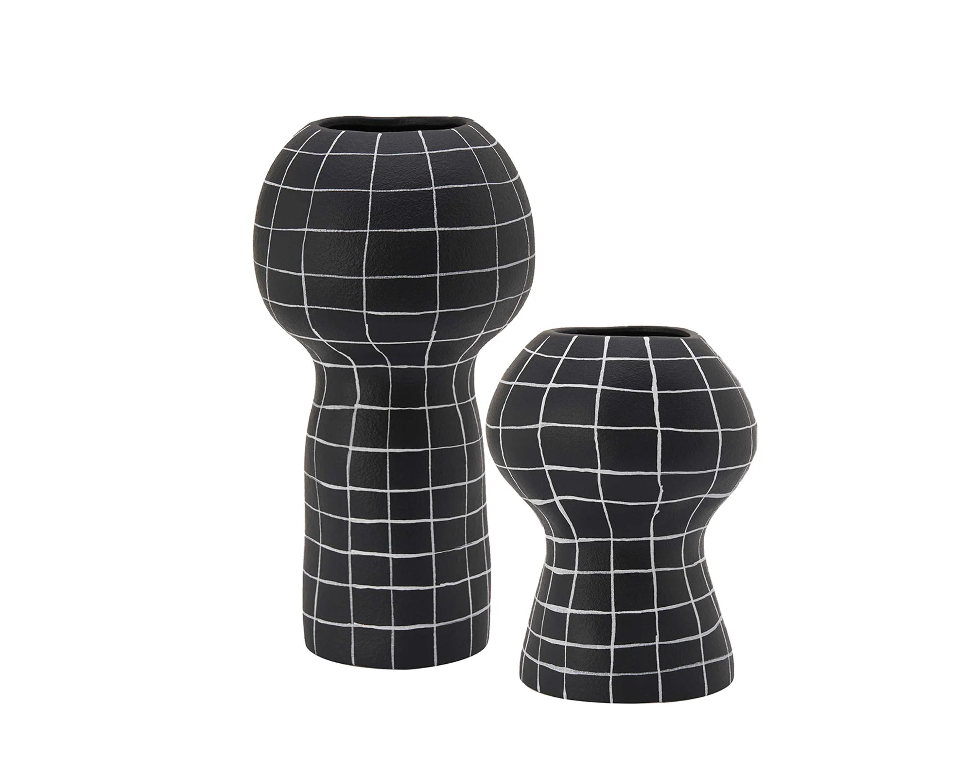 Lynton Small Black & White Textured Ceramic Vase