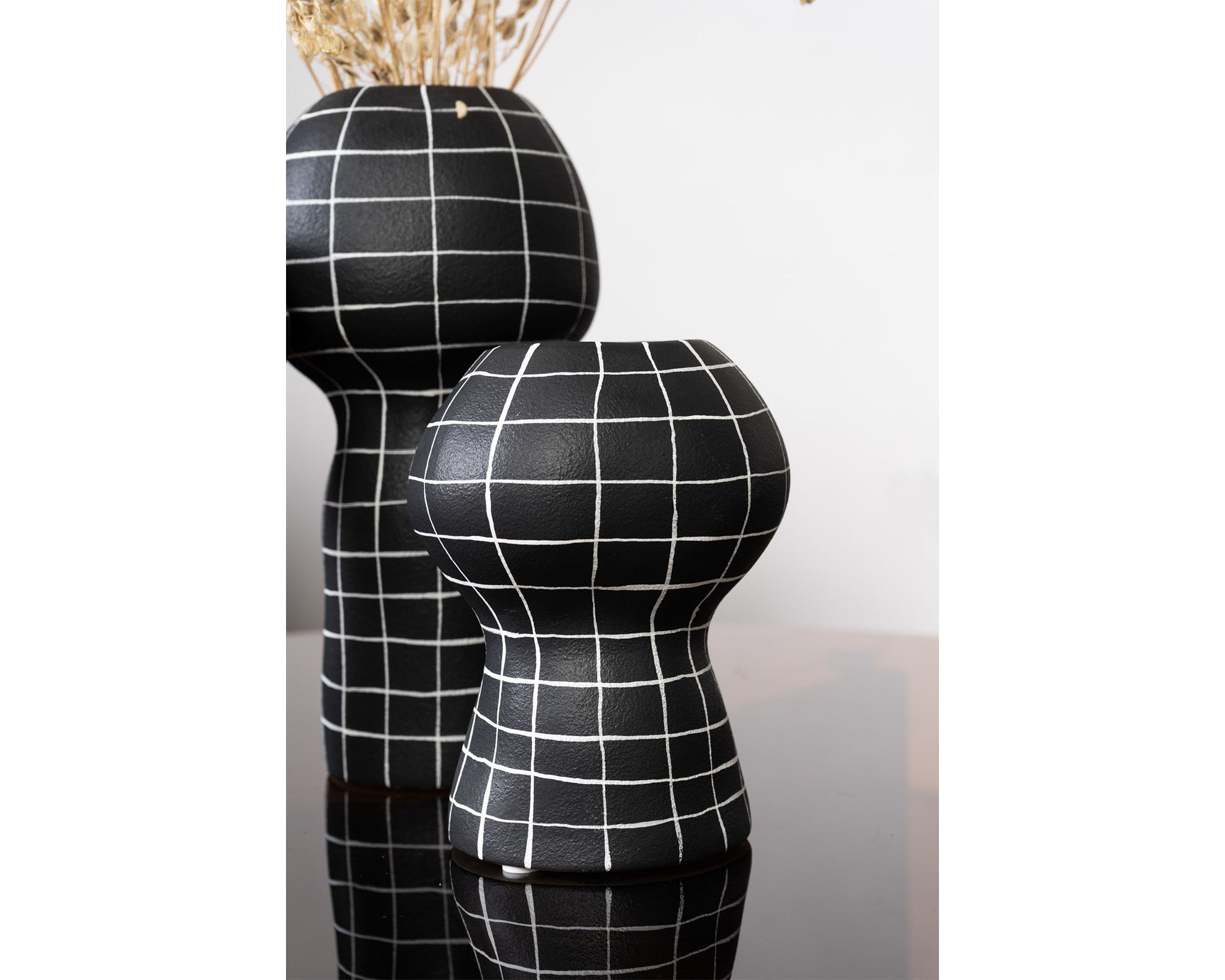 Lynton Small Vase - Black & White Ceramic