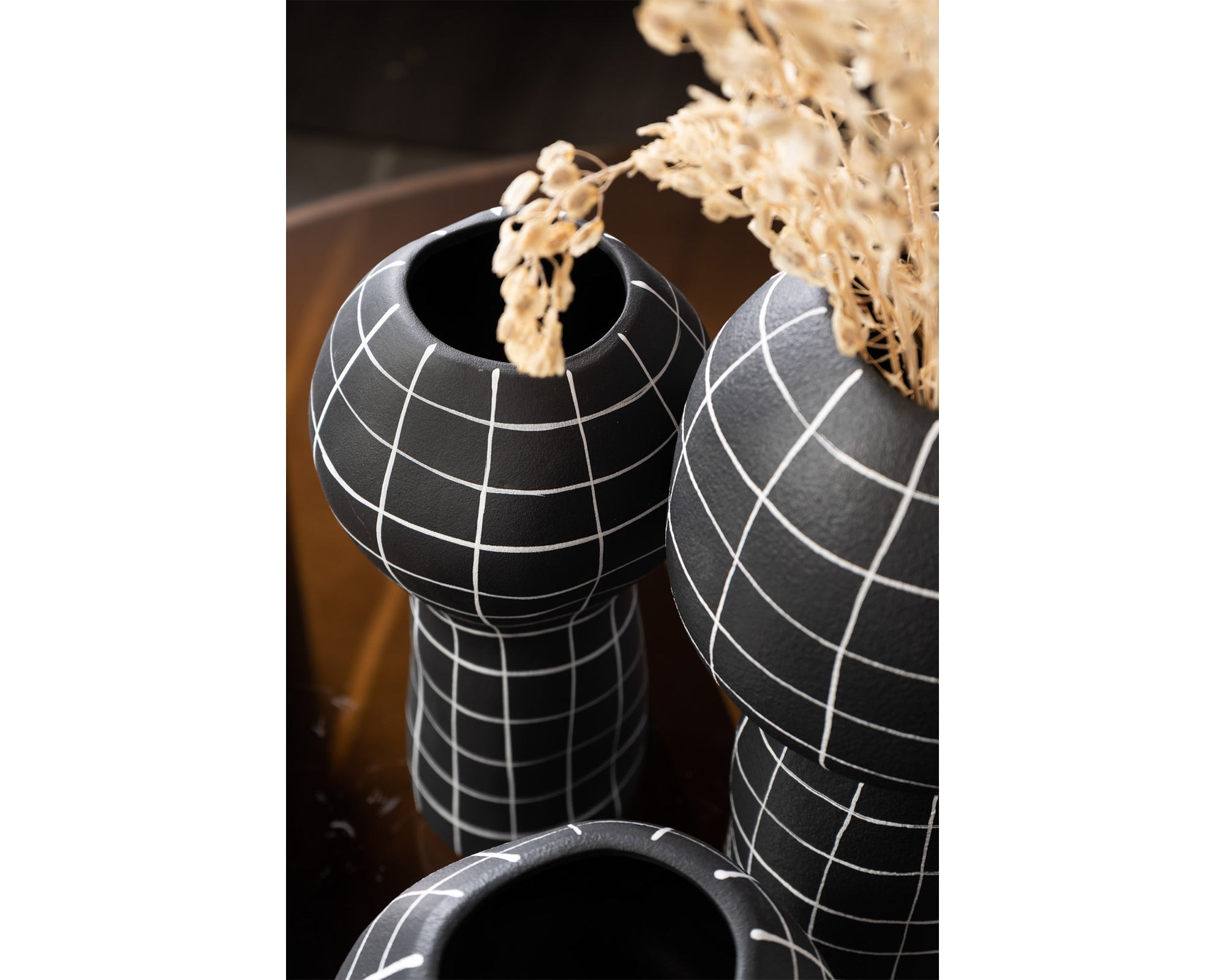 Lynton Small Vase - Black & White Ceramic
