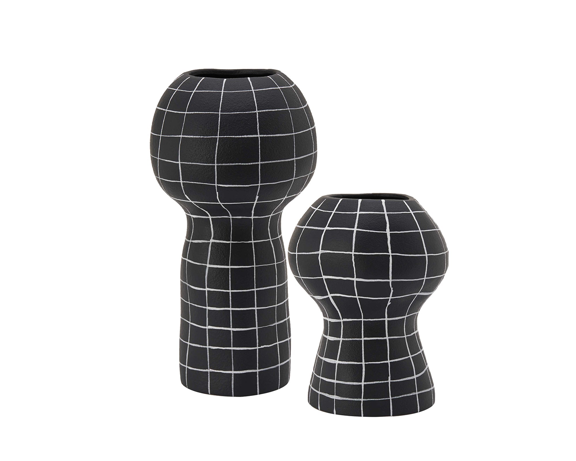 Lynton Large Vase - Black & White Ceramic