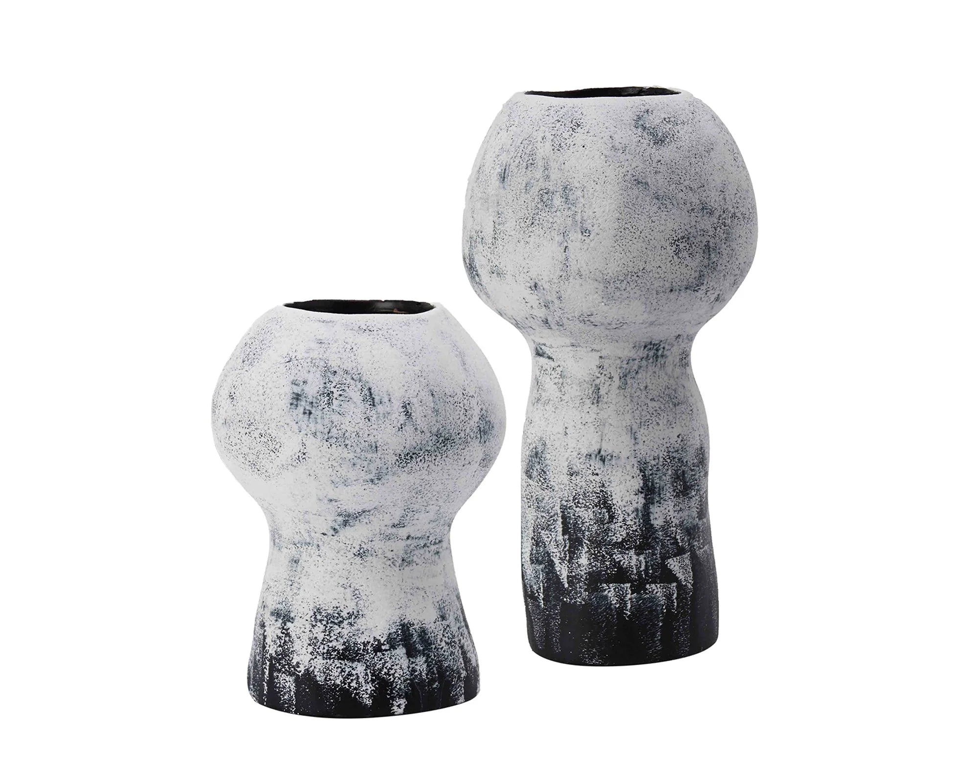 Lynton I Large Black & White Gradient Ceramic Vase