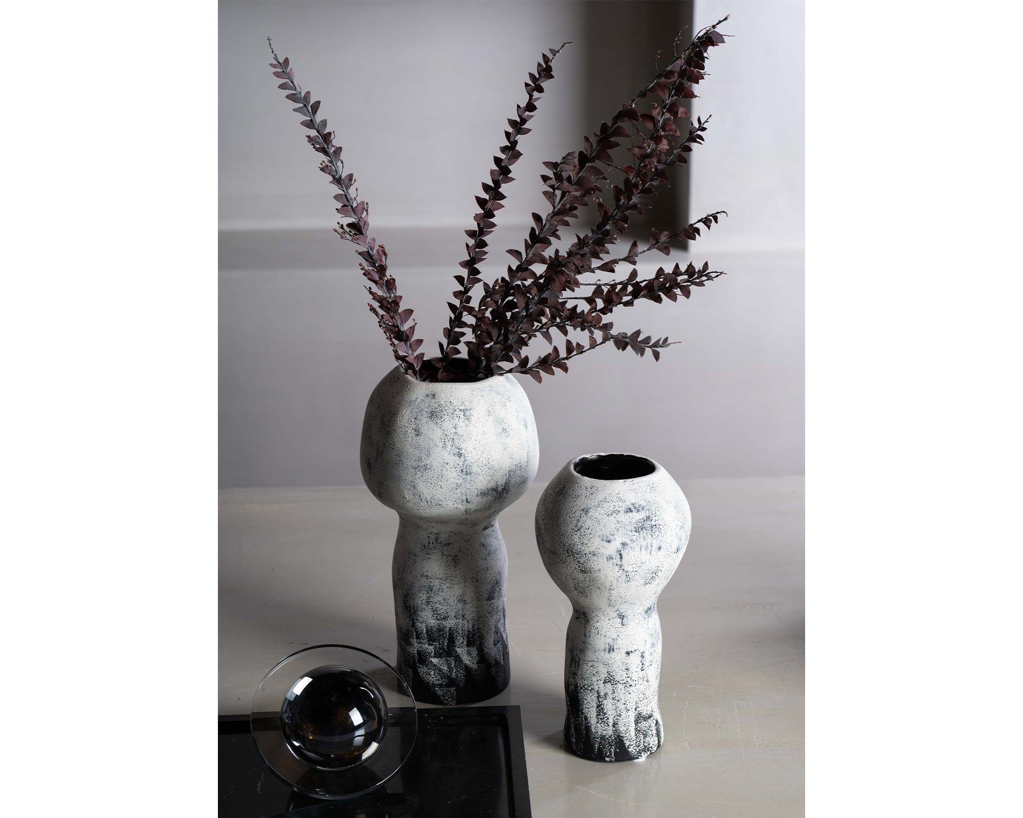 Lynton I Vase Large - Black & White Gradient