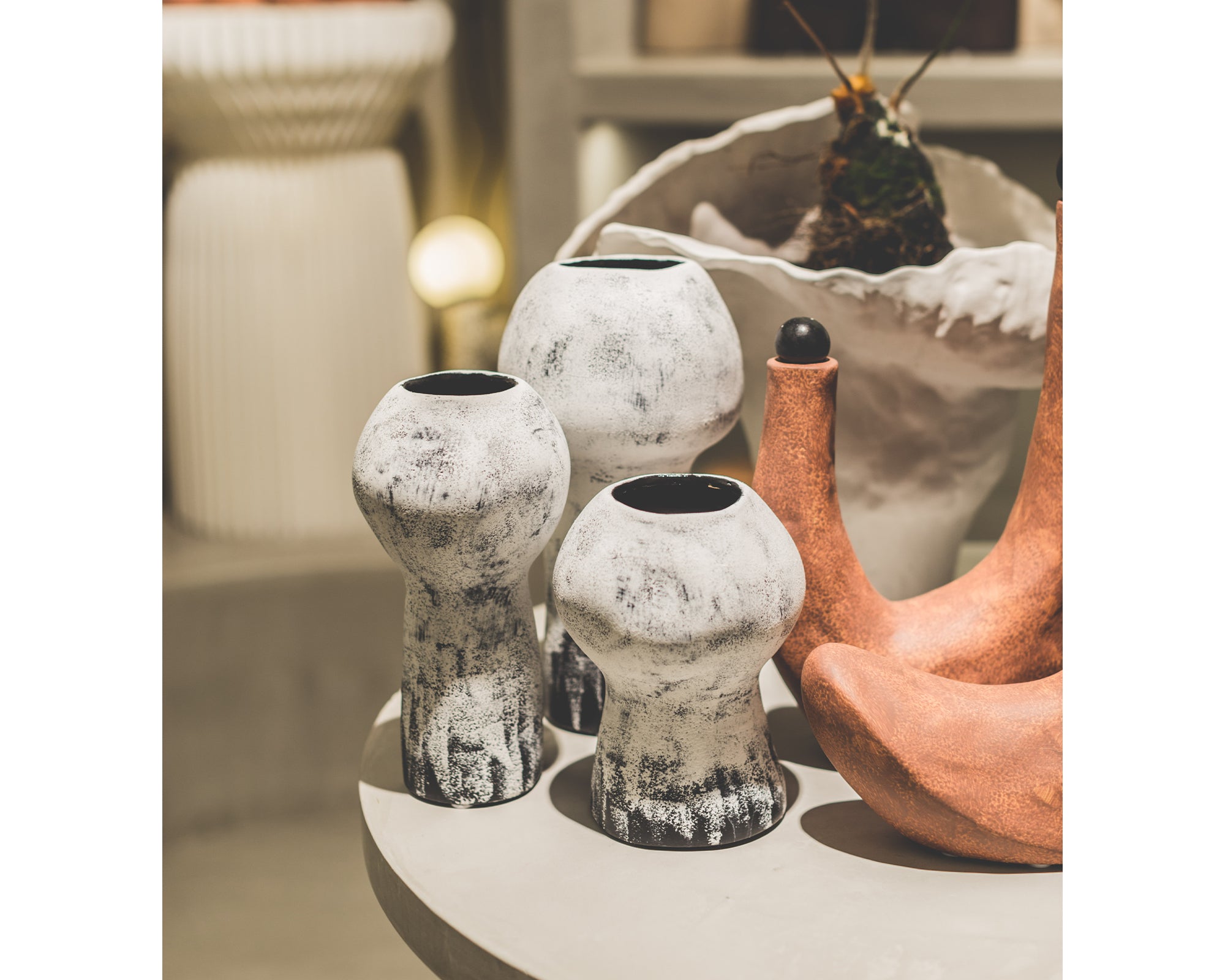 Lynton I Vase Large - Black & White Gradient