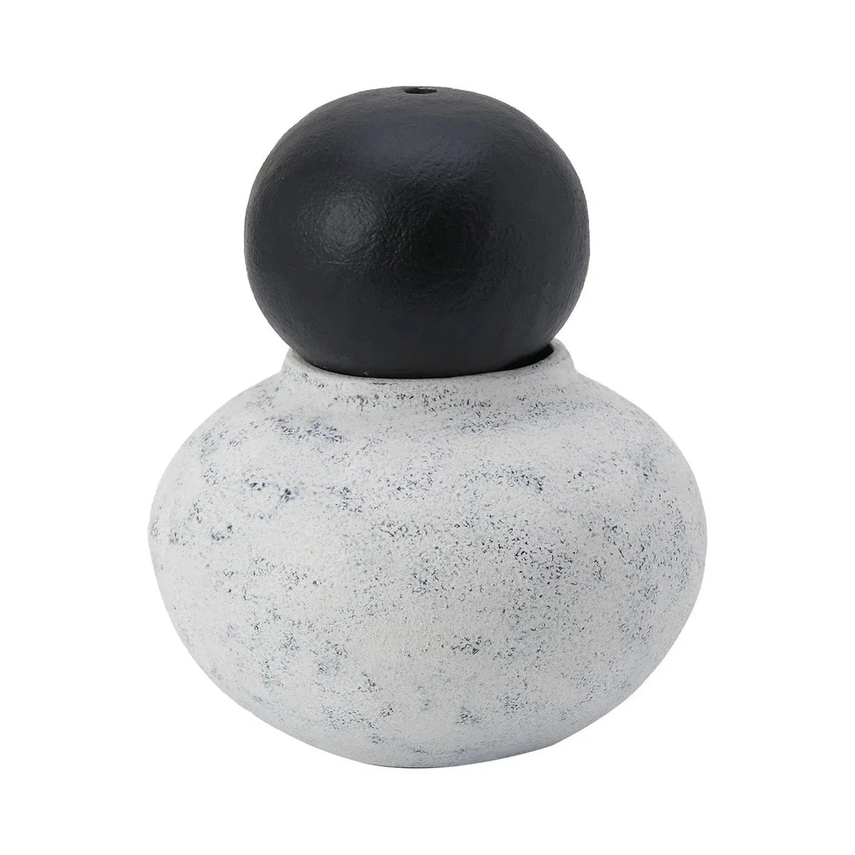Testa White & Black Ceramic Sculptural Vase