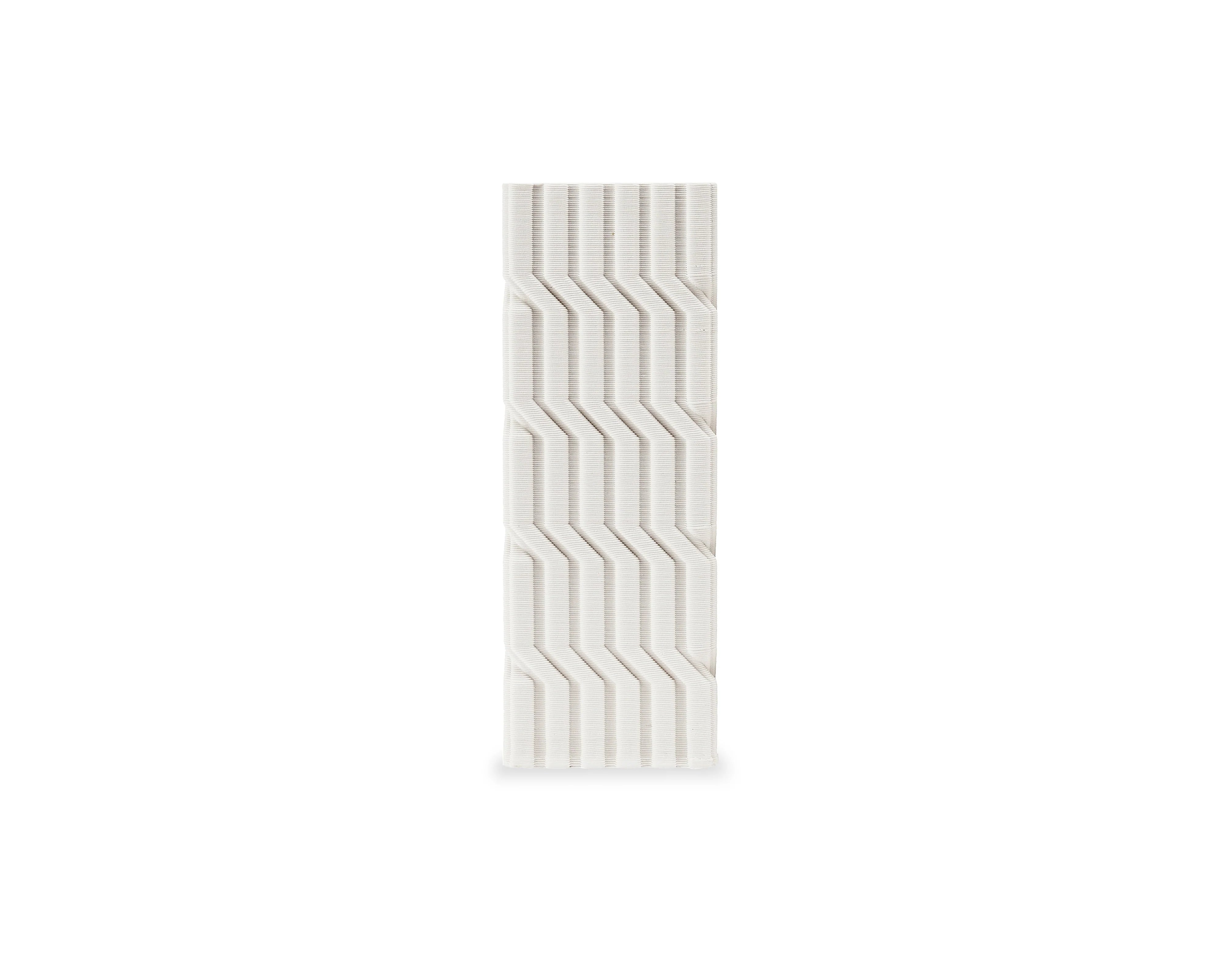 Lami White Ridged Ceramic Vase