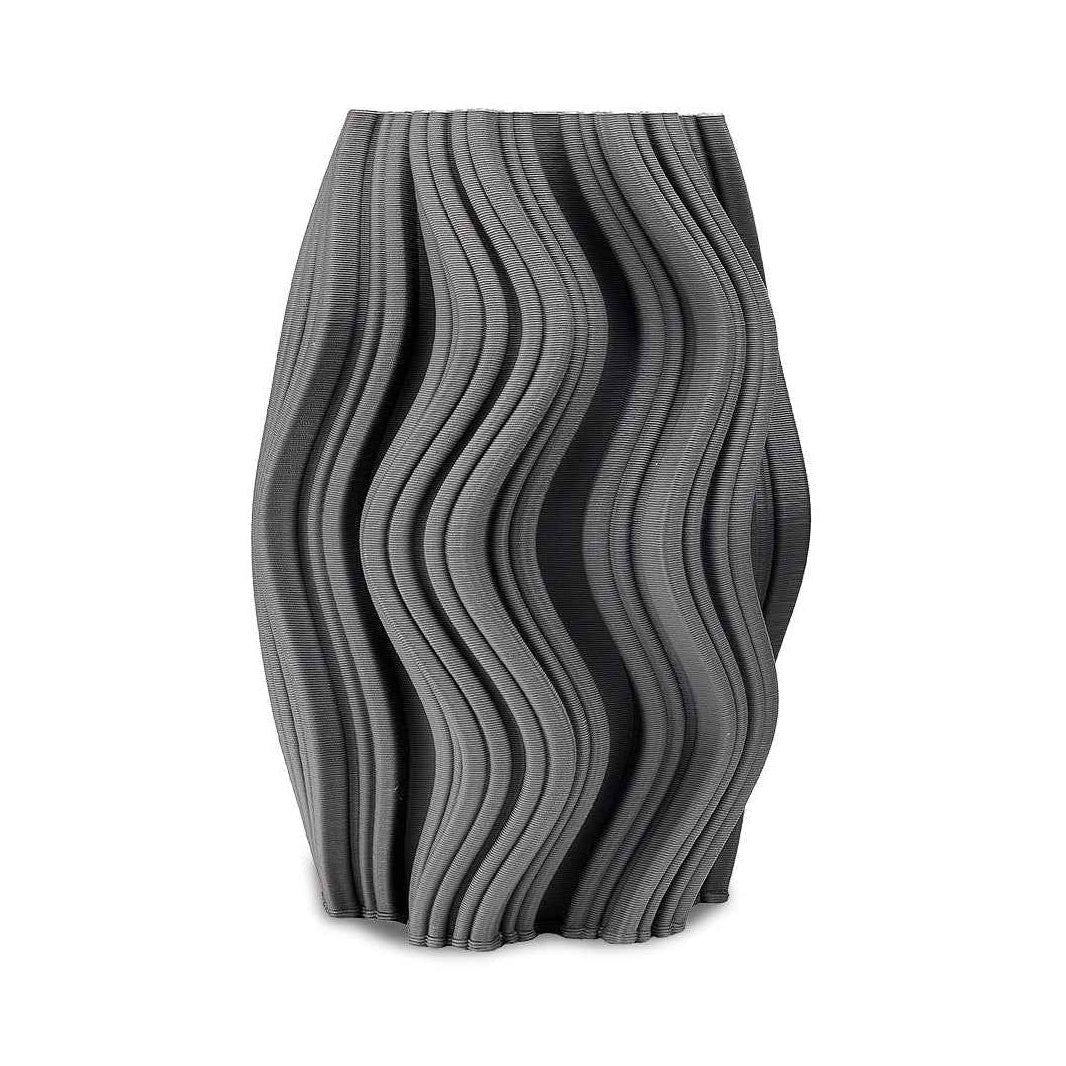 Anthra Dark Grey Textured Ceramic Vase