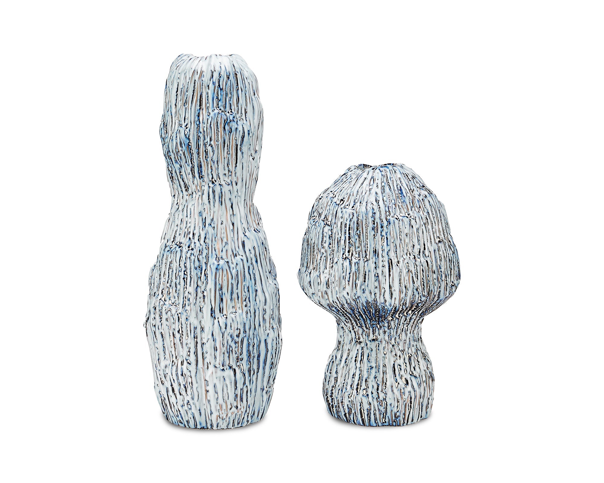 Lennon Large Ceramic Vase -  White & Blue