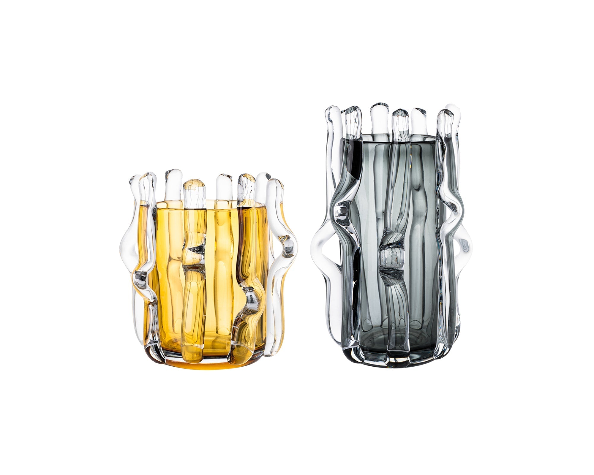 Aura Small Glass Vase - Amber