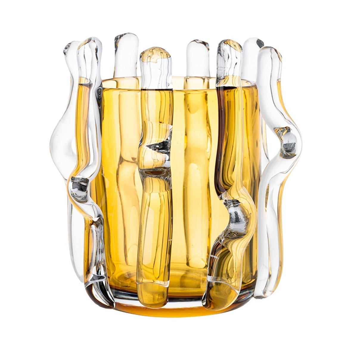 Aura Amber Glass Vase Small
