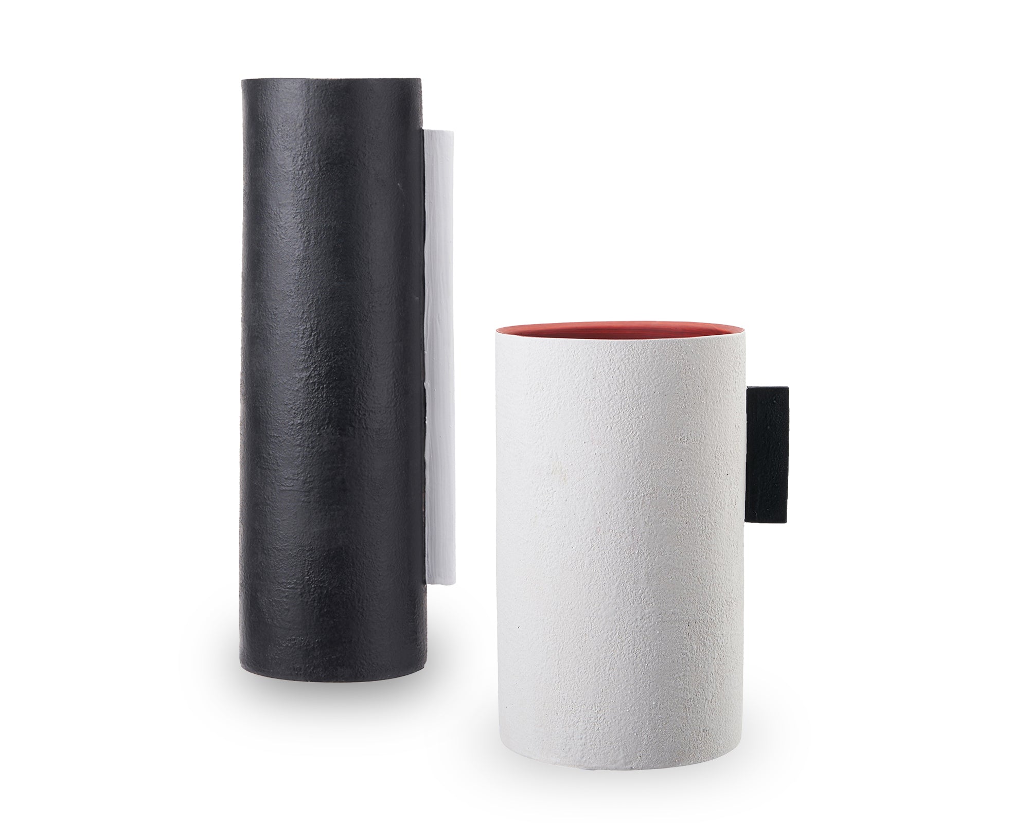 Santi II Ceramic Vase - White & Red