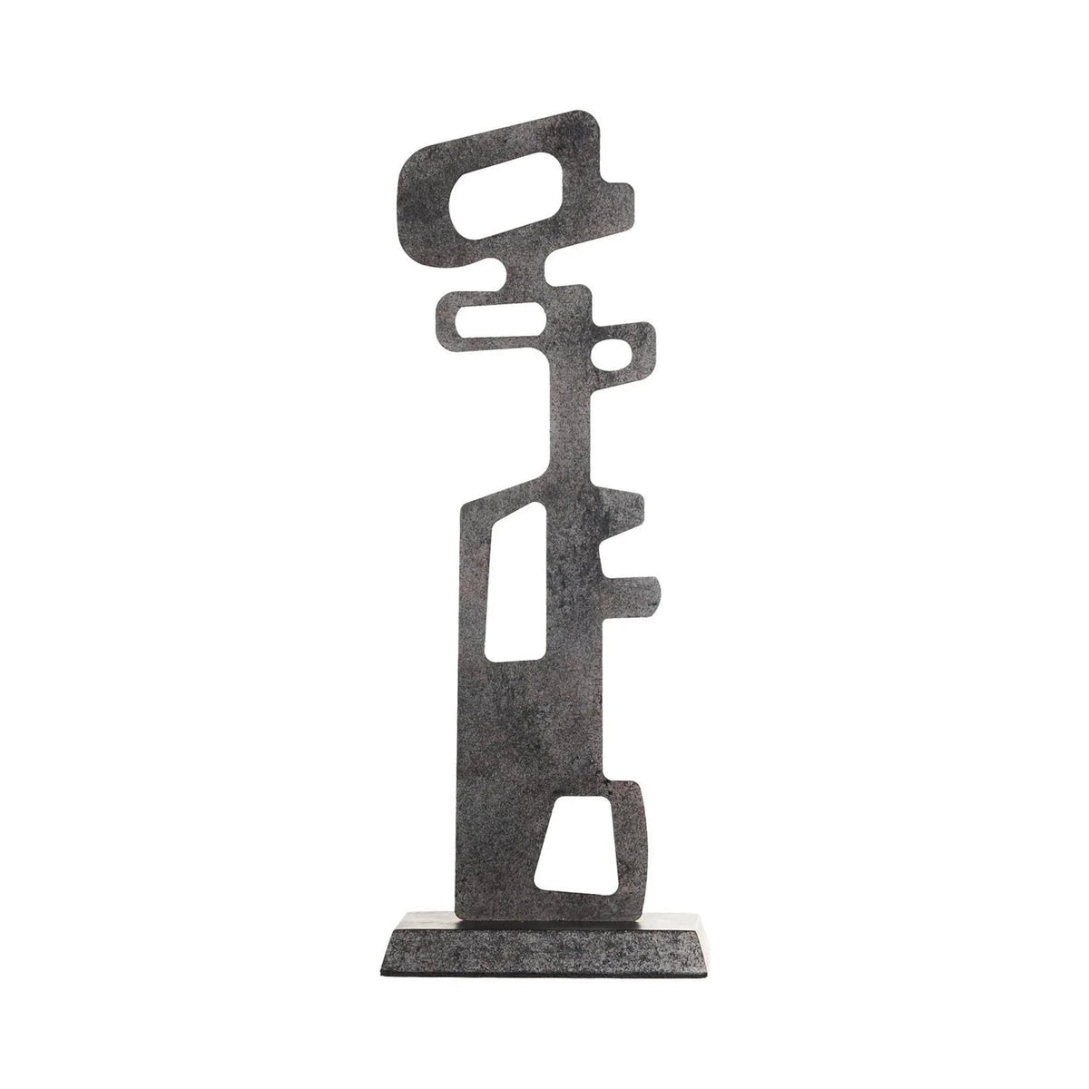 Ashspire Charcoal Textured Geometric Sculpture