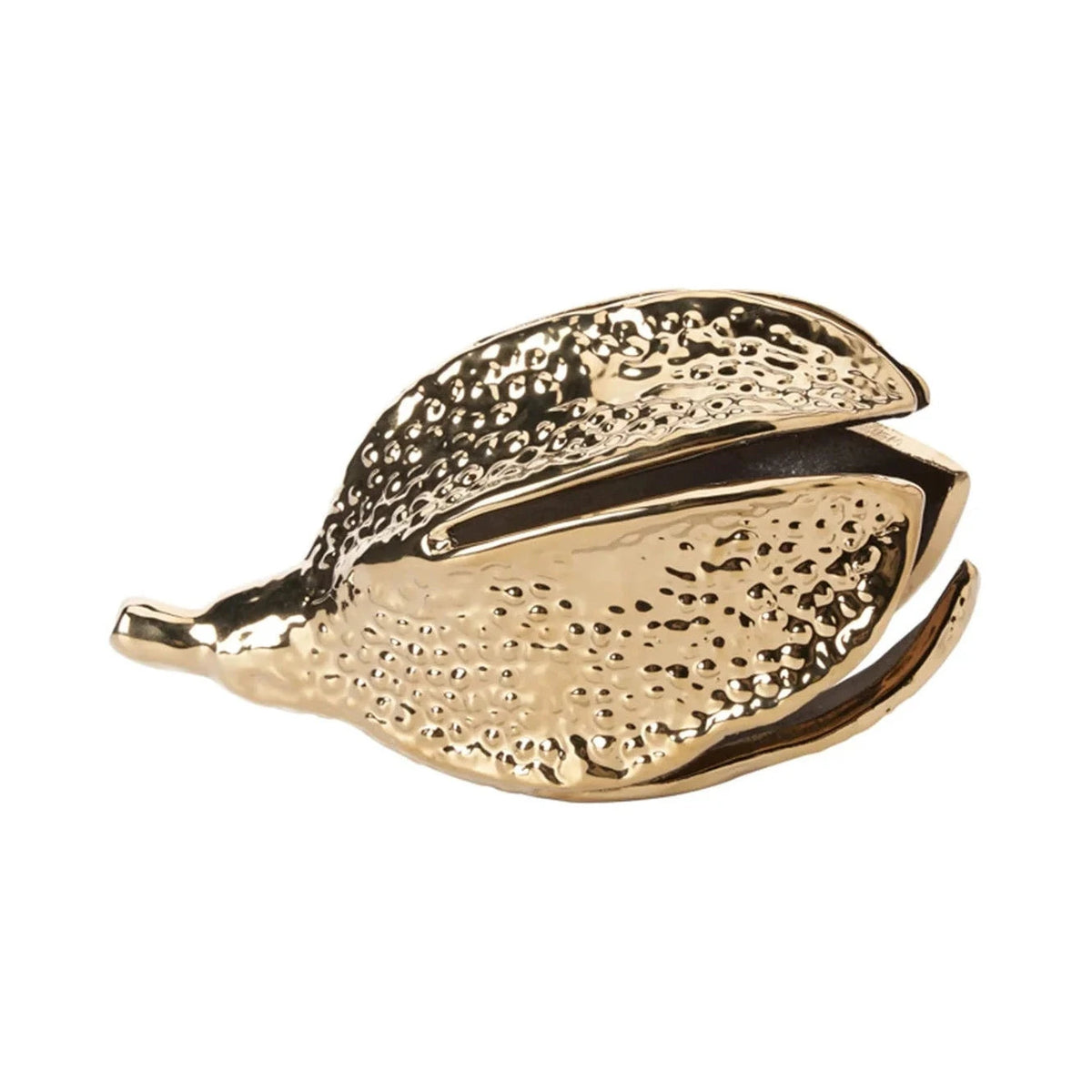 Folia Brass Finish Ceramic Sculpture
