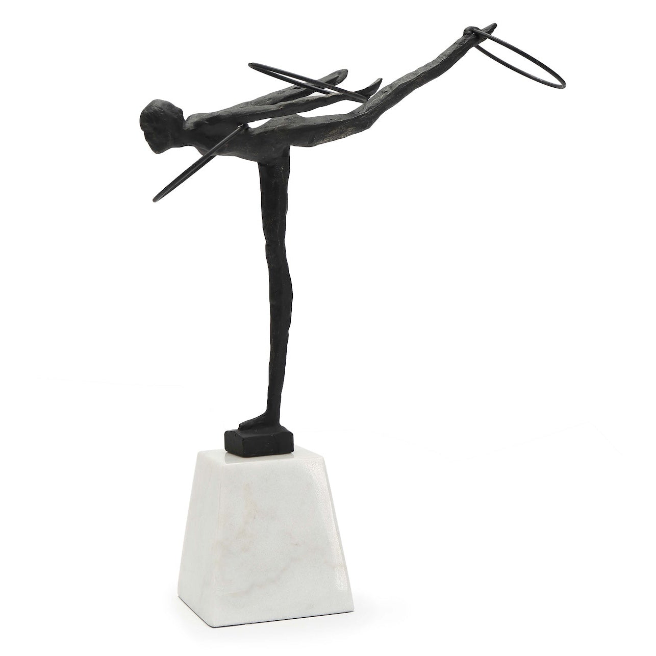 Calista Black Iron & White Marble Sculpture