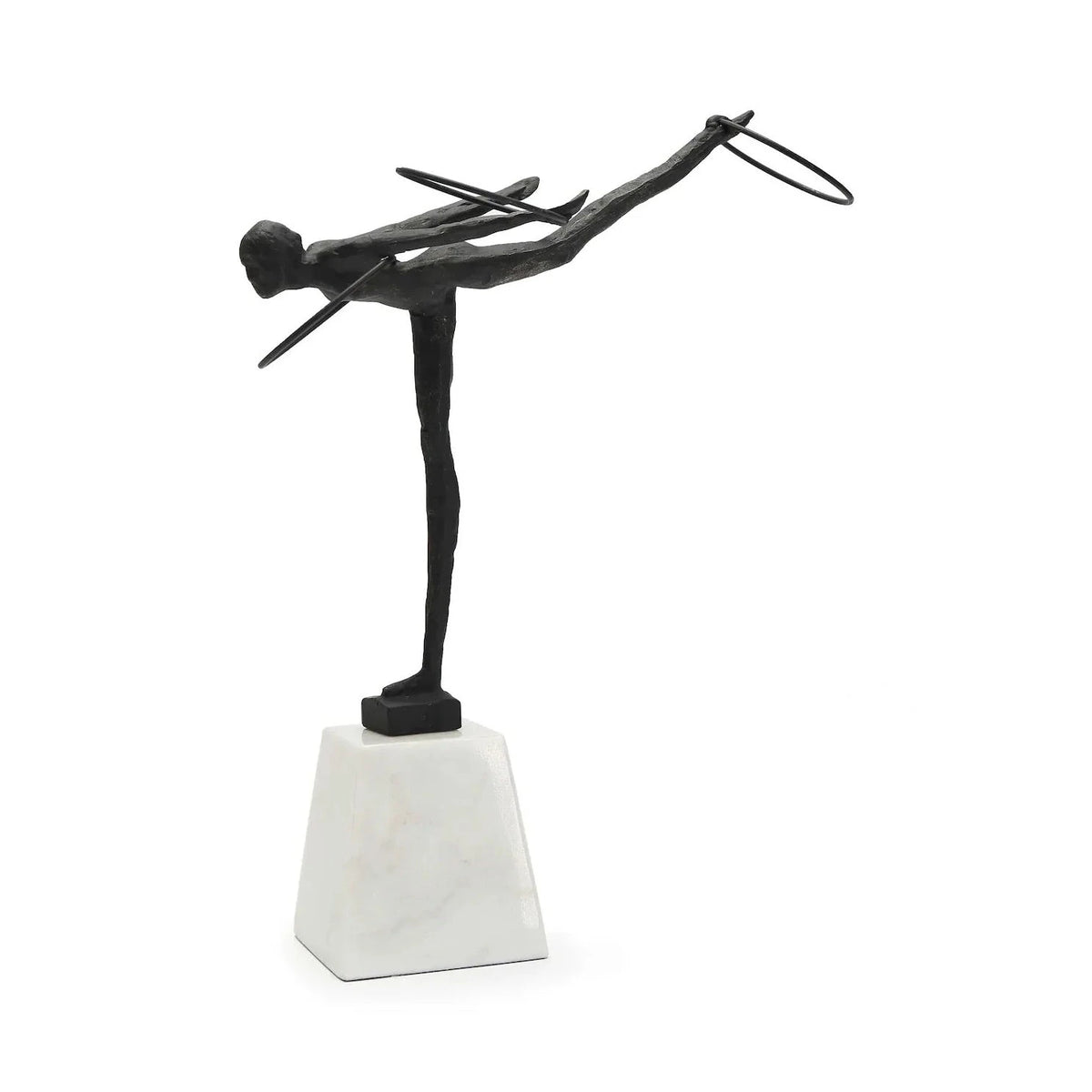 Calista Black Iron & White Marble Sculpture