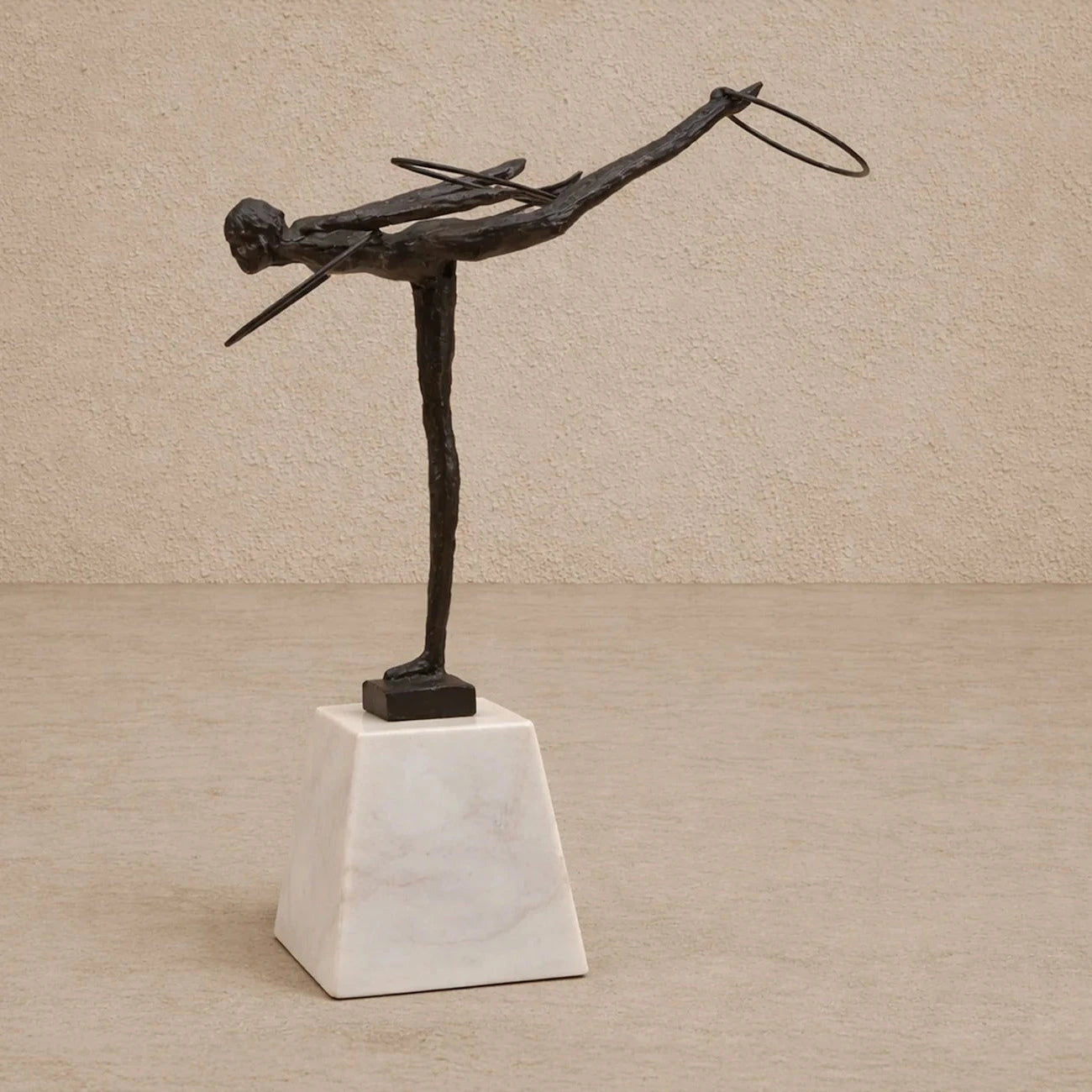 Calista Black Iron & White Marble Sculpture