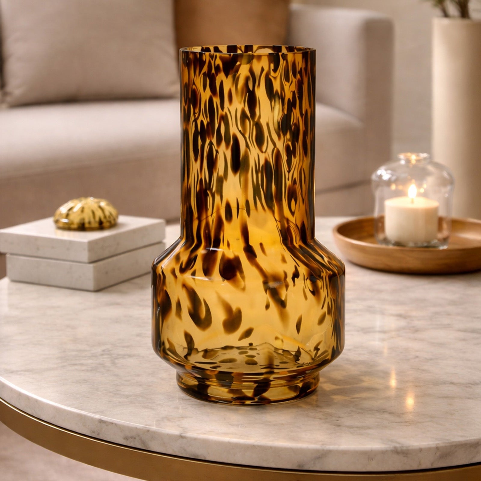 Artea Dark Amber Glass Vase