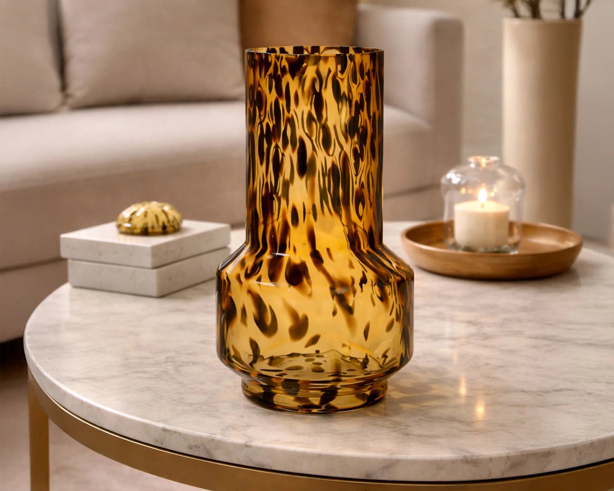 Artea Dark Amber Glass Vase