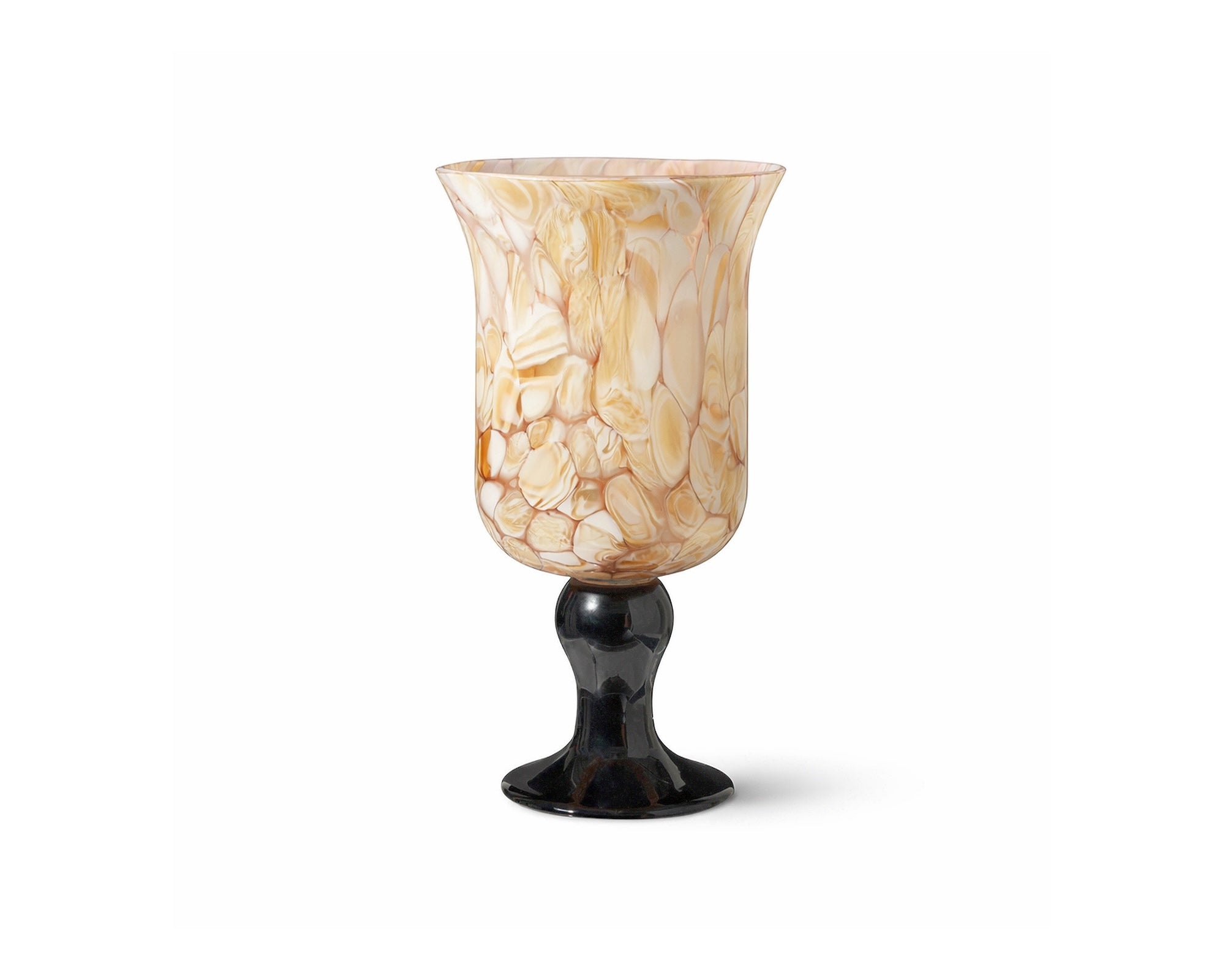 Fioria Vase - Light Yellow & Black Glass