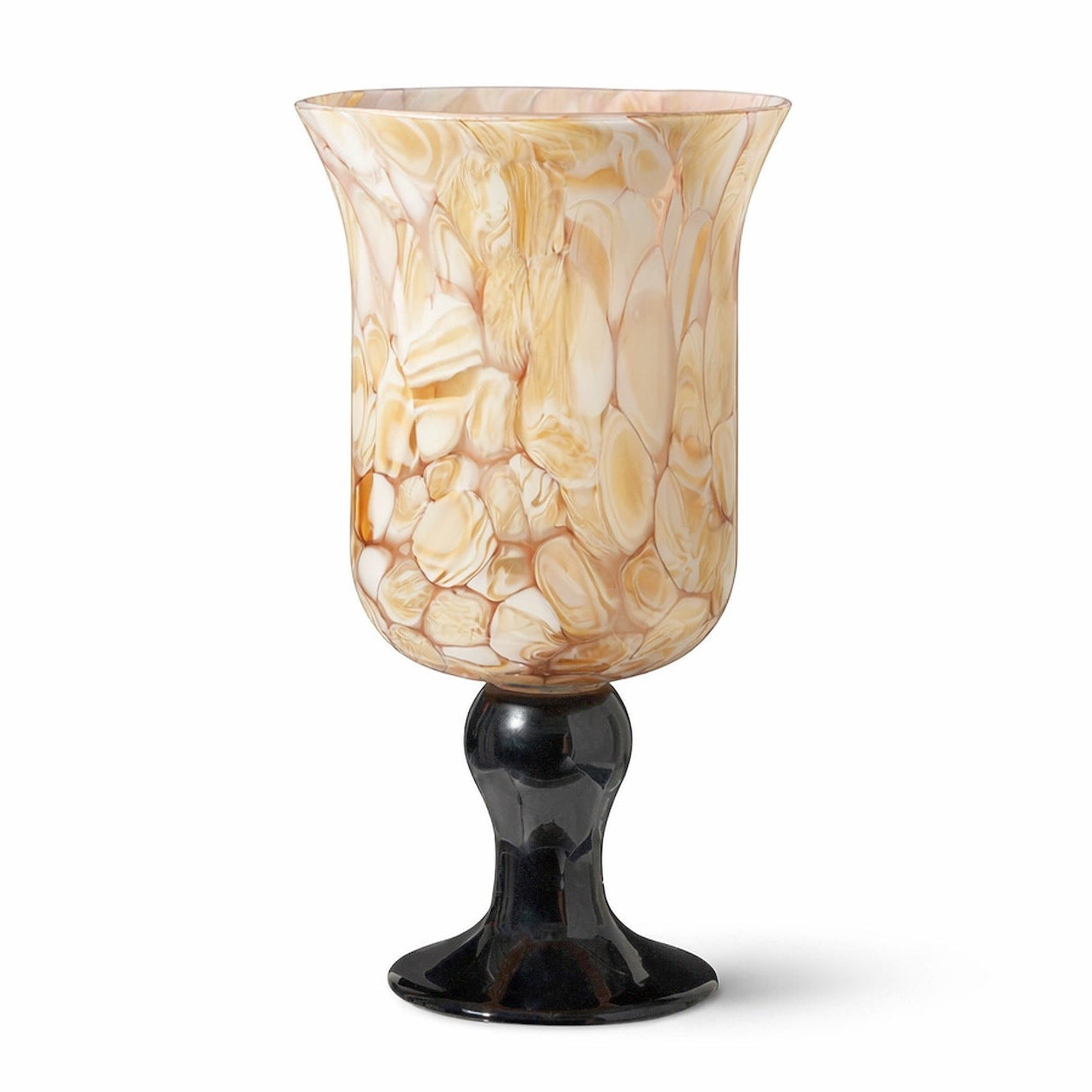 Fioria Light Yellow & Black Glass Vase