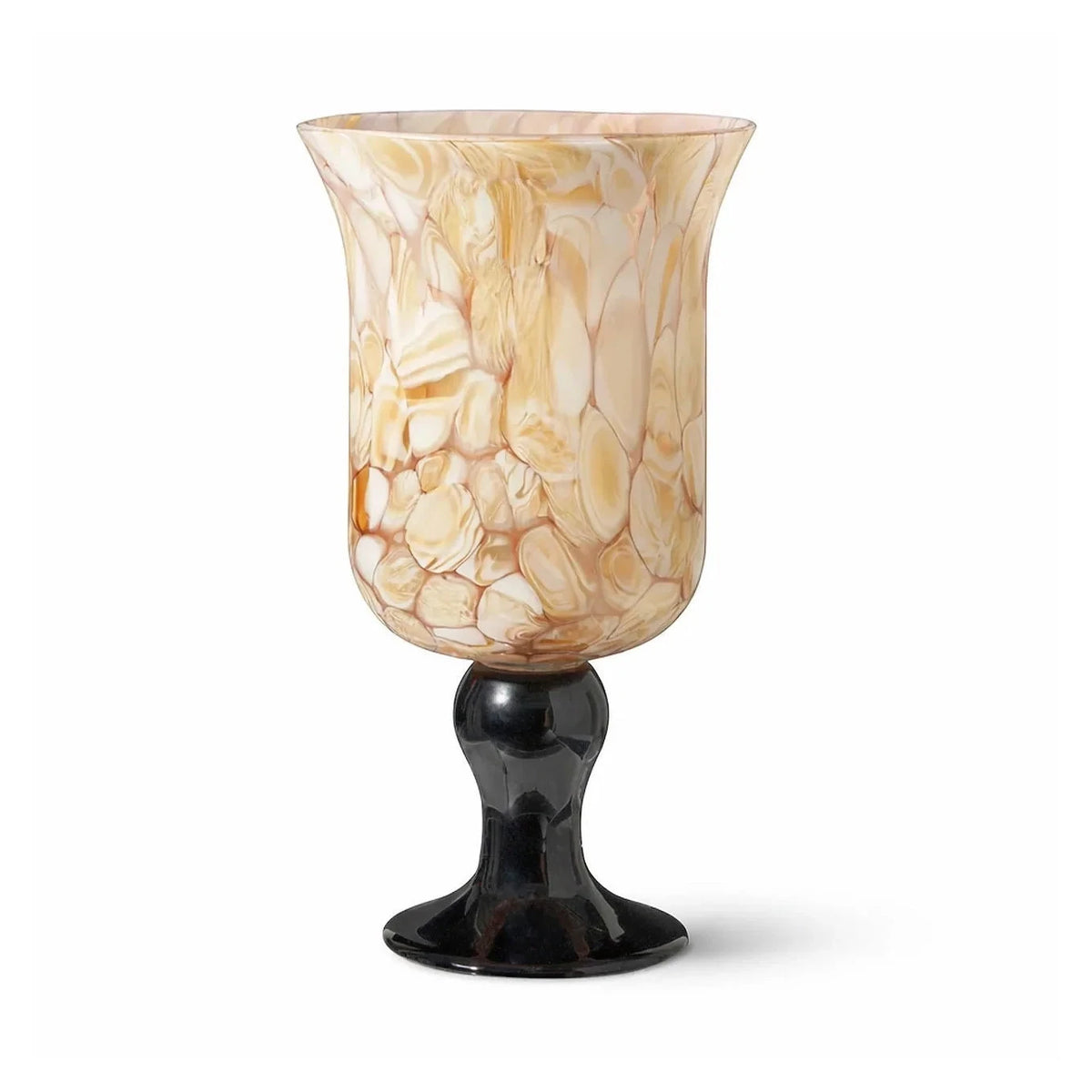 Fioria Light Yellow & Black Hand-Blown Glass Vase