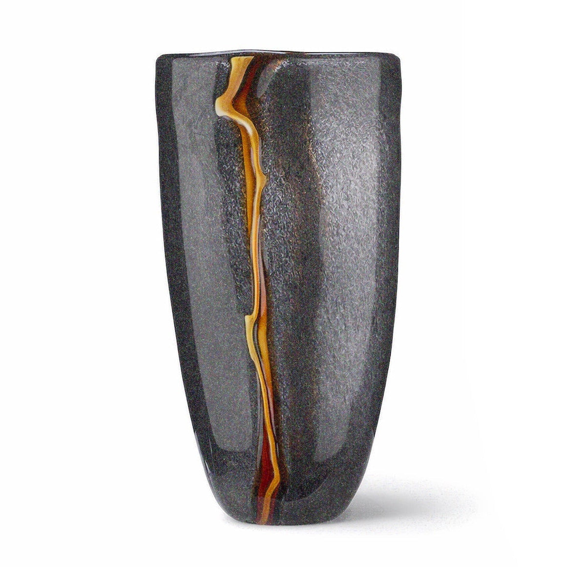 Cassiano Charcoal & Amber Veined Glass Vase Large