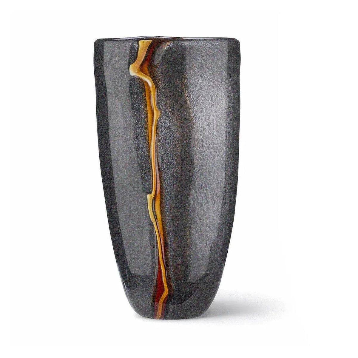 Cassiano Large Charcoal & Amber Veined Glass Vase
