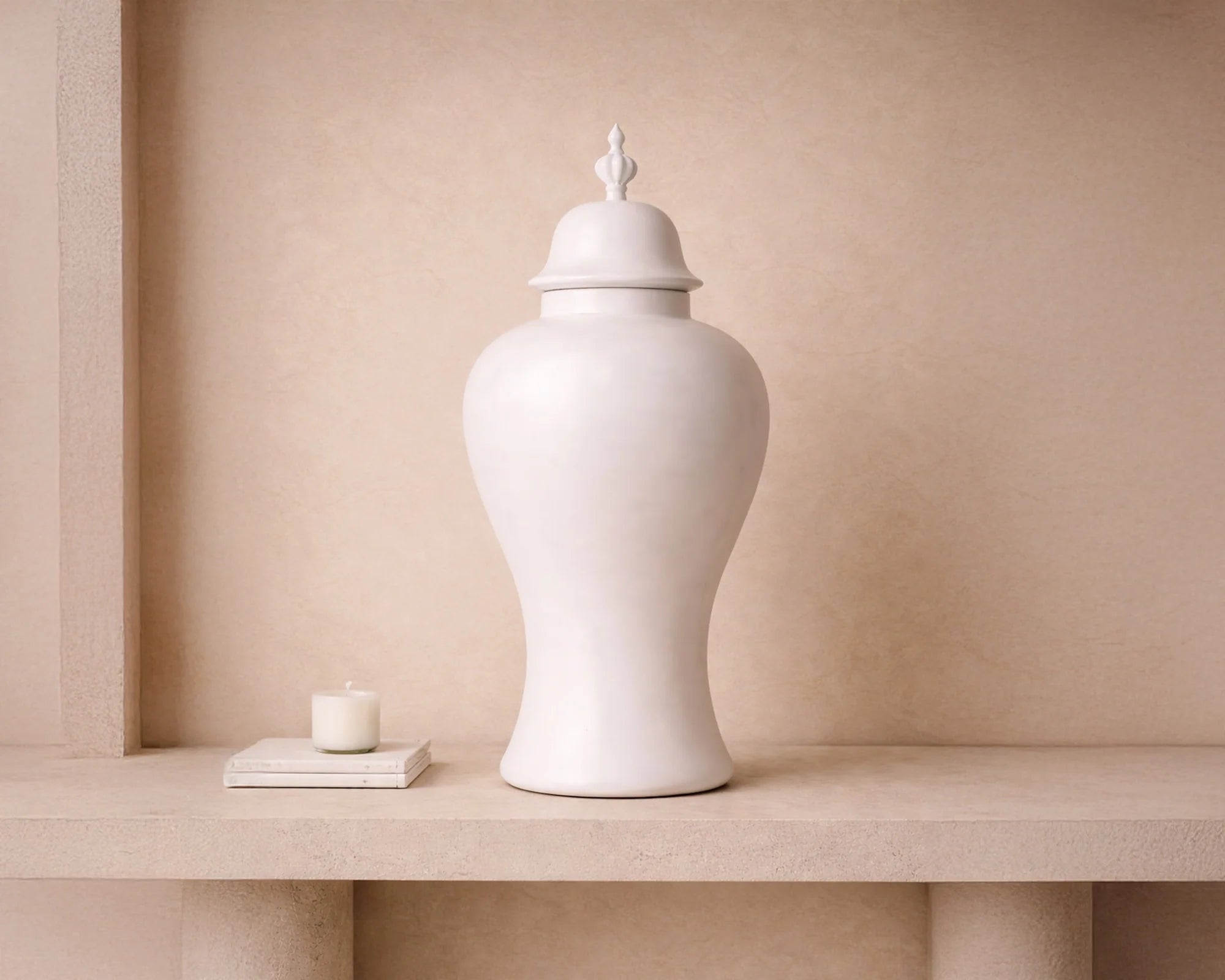 Thaleia White Satin Ceramic Vase