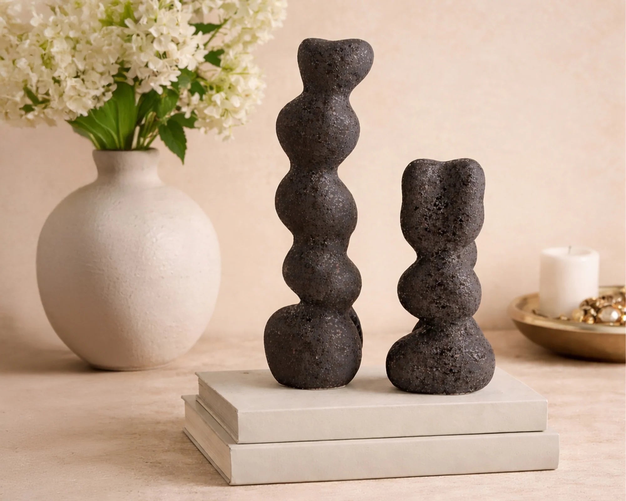 Ravena Small Charcoal Ceramic Sculpture