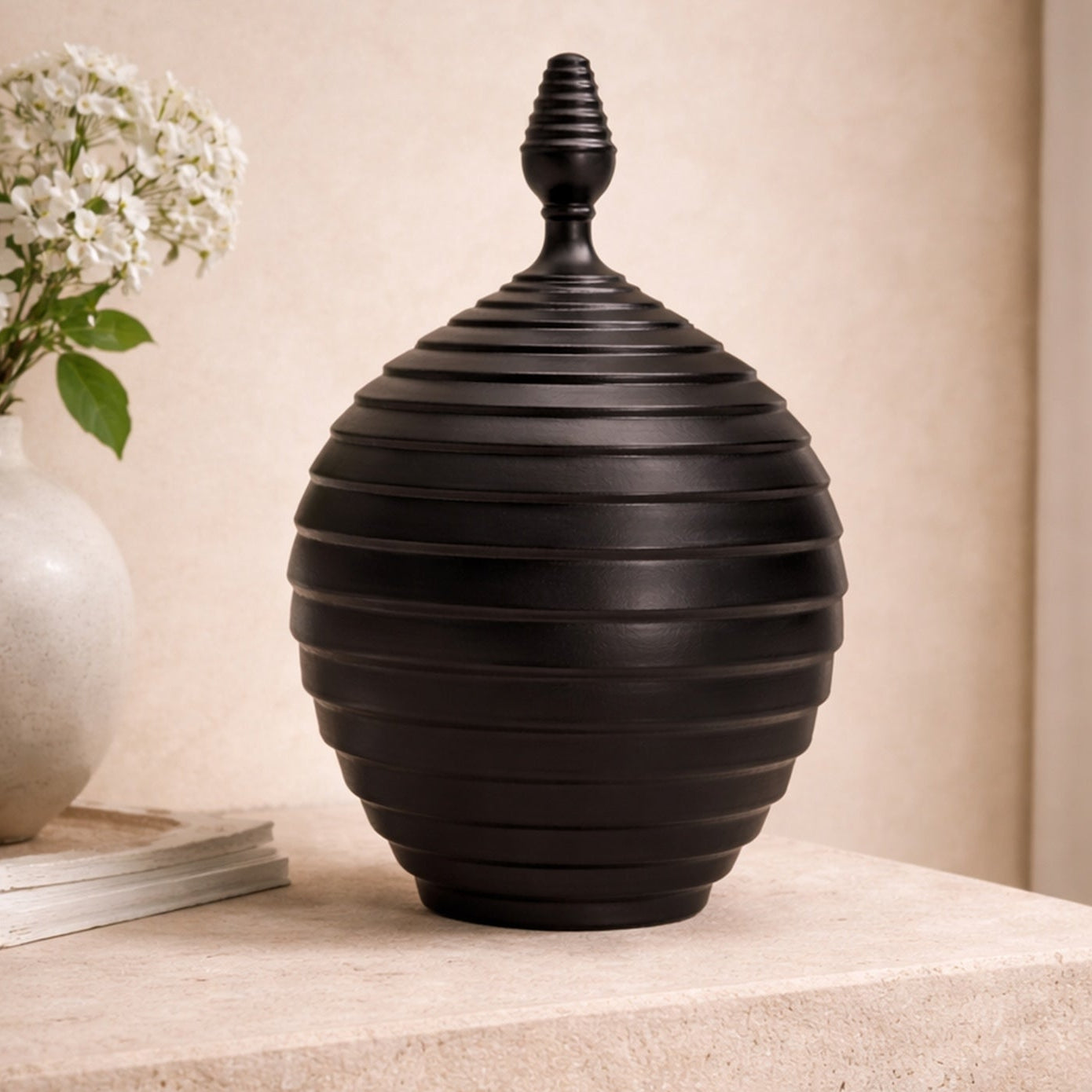 Nivora Charcoal Ceramic Jar