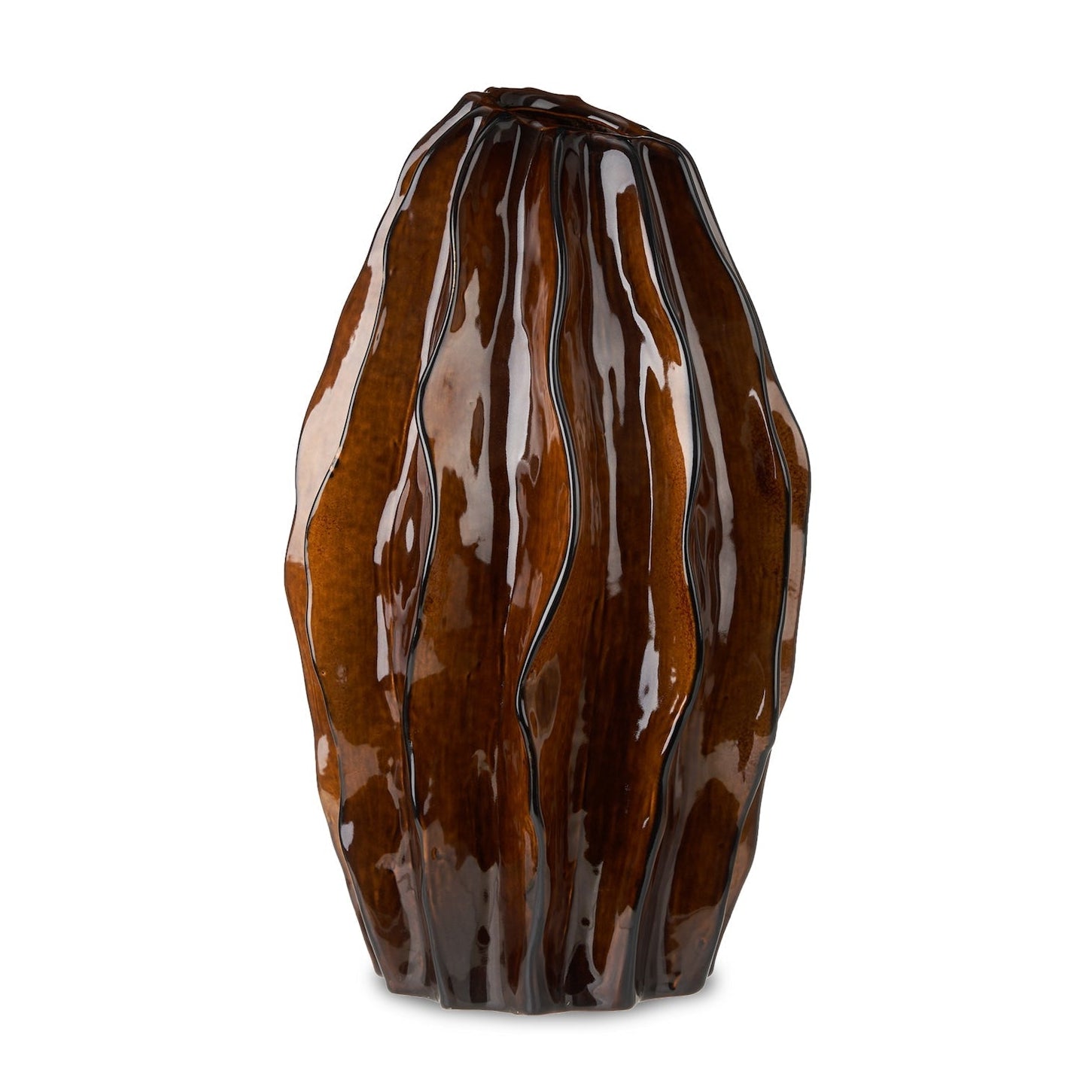 Taviano Dark Caramel Glass Sculpture