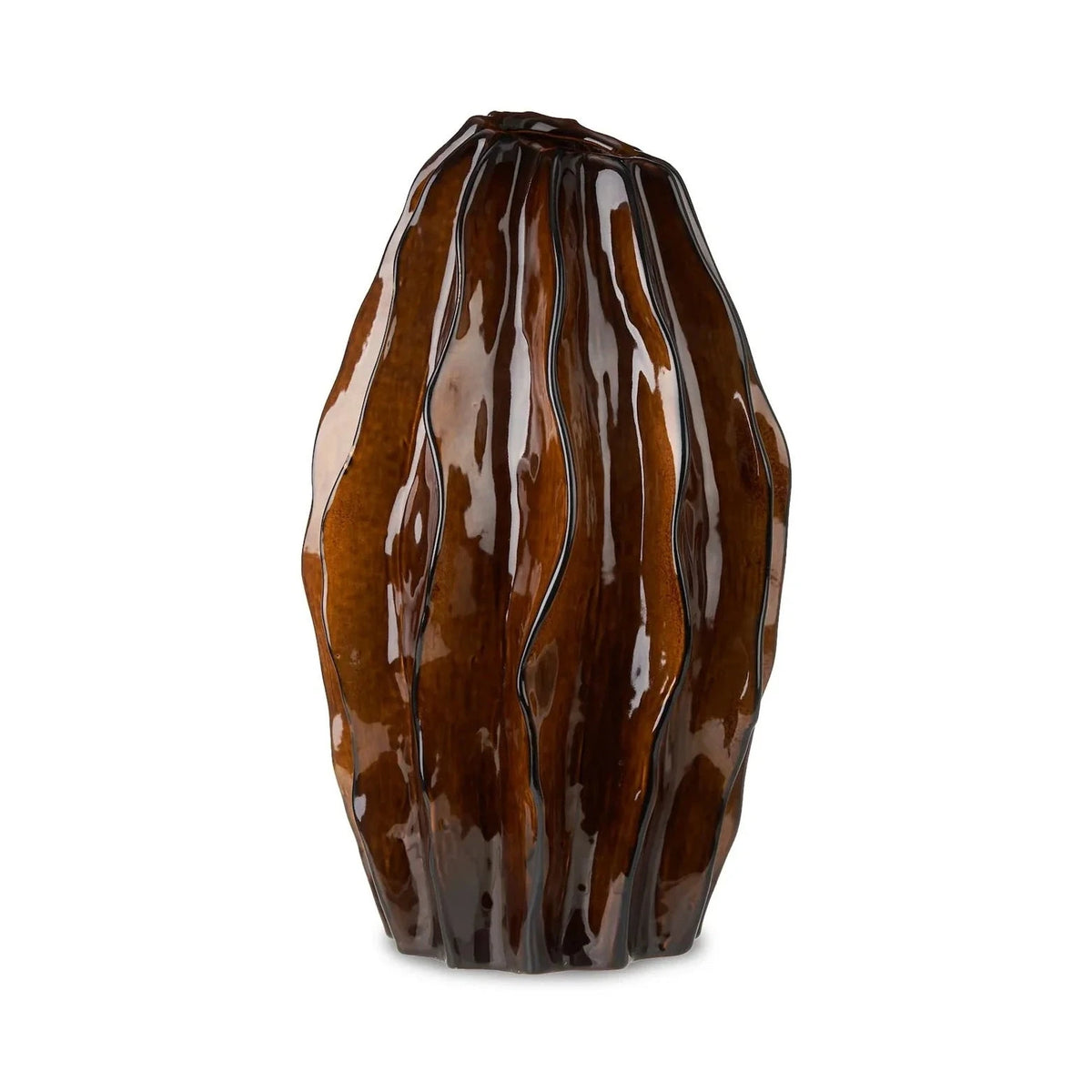 Taviano Dark Caramel Glass Sculpture