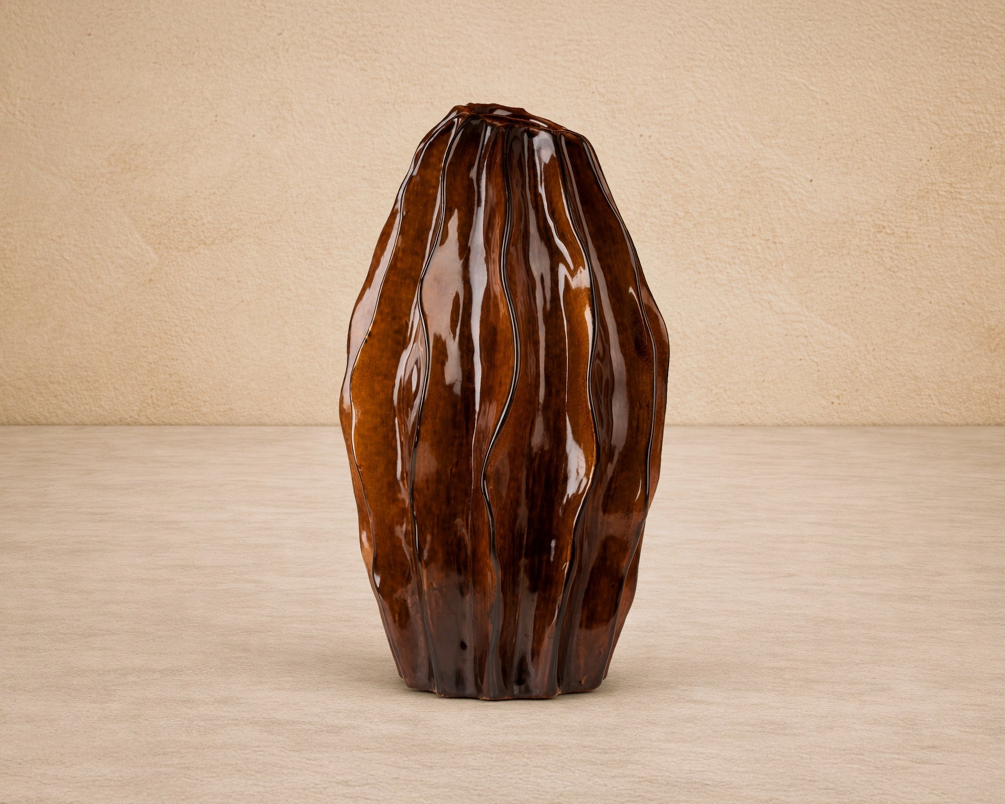 Taviano Sculpture - Dark Caramel Glass