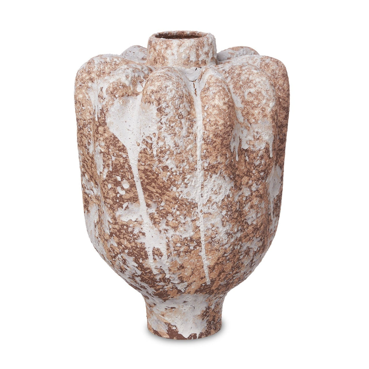 Sorello White & Brown Ceramic Vase