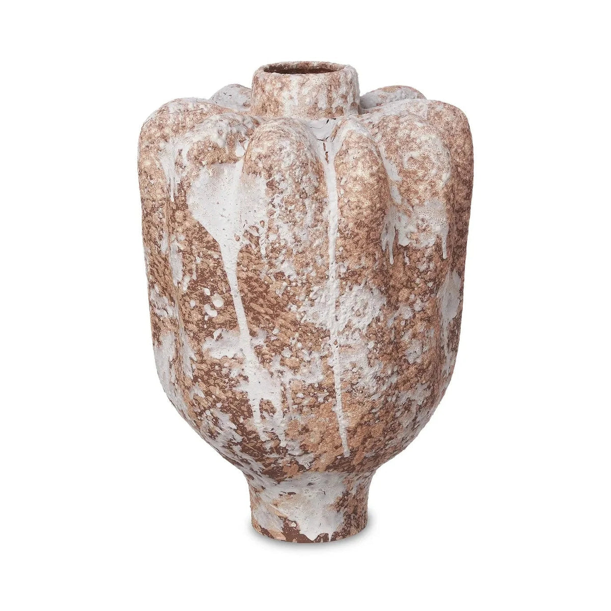 Sorello White & Brown Ceramic Vase
