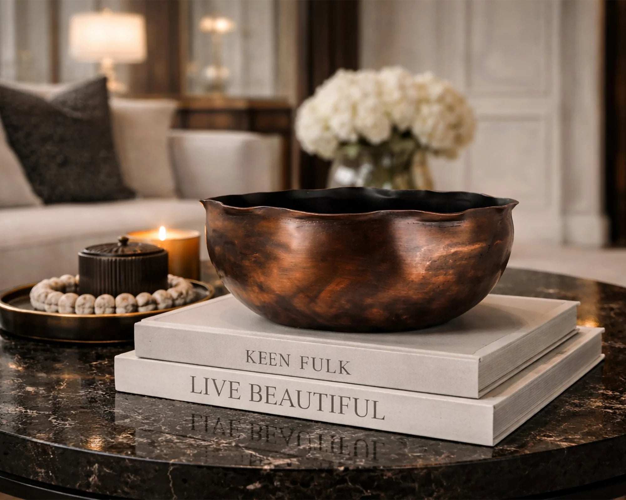 Amarion Antique Copper Finish Aluminium Bowl